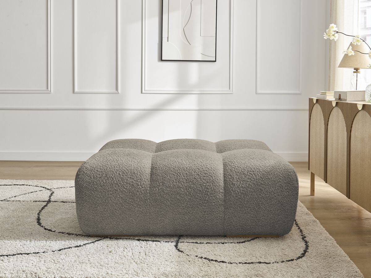 Bobochic Anakin Pouf Bouclé-Stoff Taupe