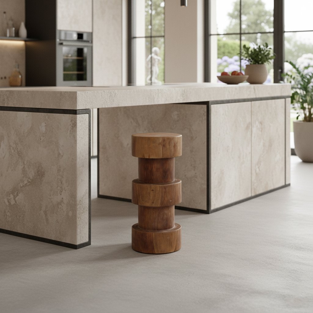 Raw Materials Forma Barhocker aus Teakholz Totoma natur