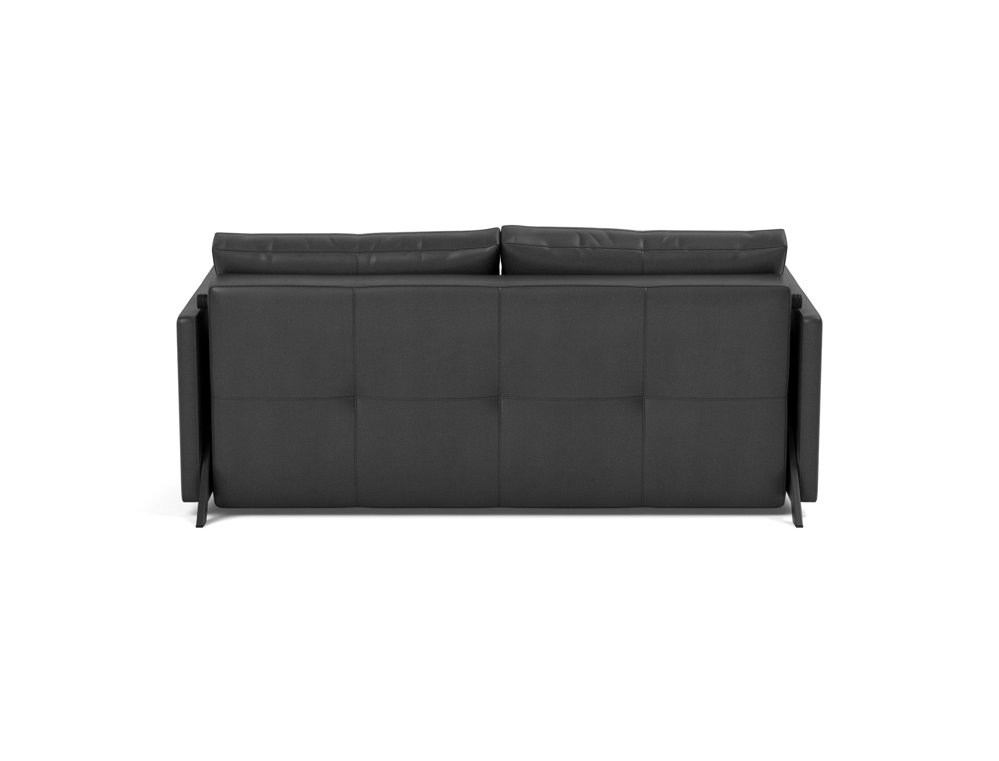 Schlafsofa Cubed mit Armlehnen 160 Lederoptik Faunal 550-Black