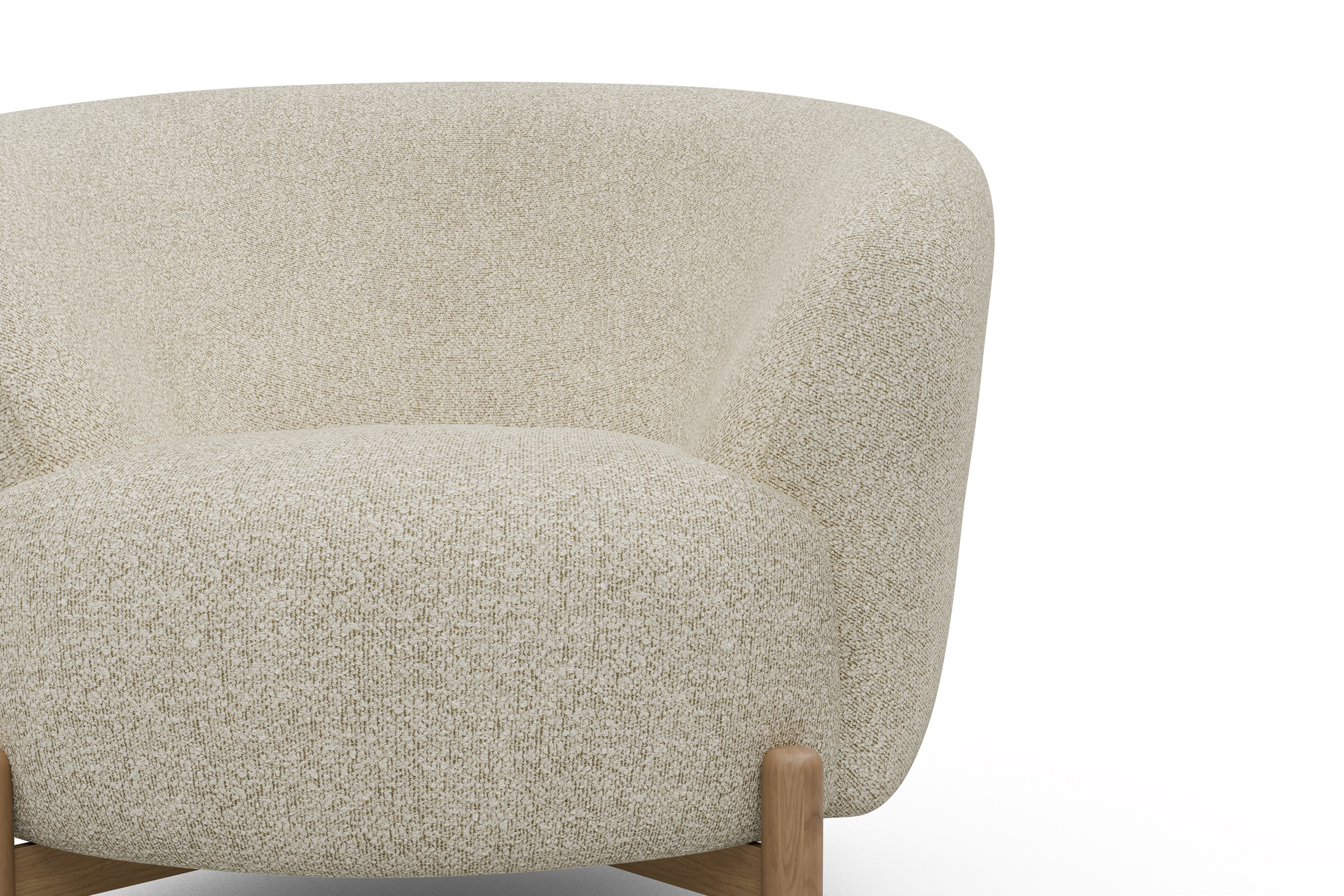 Sessel Ronda Holzbeine Eiche Natur Boucle-Off-White