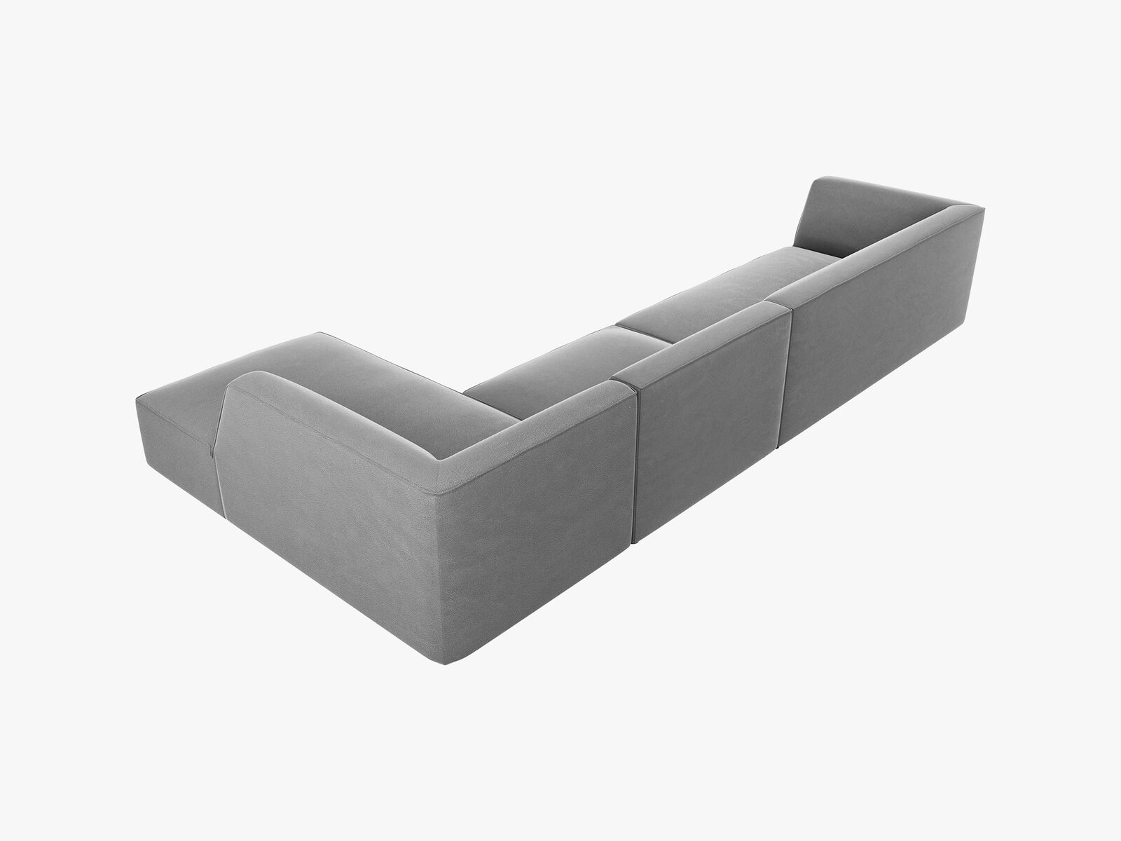 Micadoni Ecksofa Ruby 5-Sitzer Rechts Samt Salvador Grau