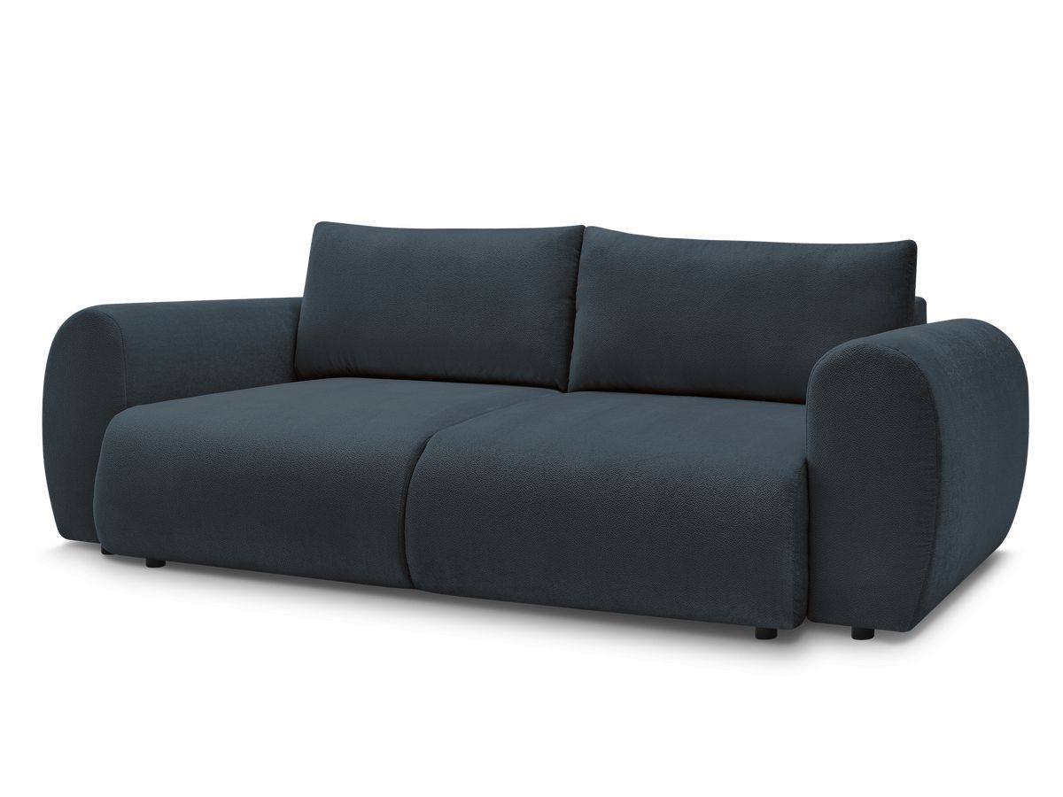 Bobochic Lucien Schlafsofa 3-Sitzer mit Bettkasten Stoff Dunkelblau