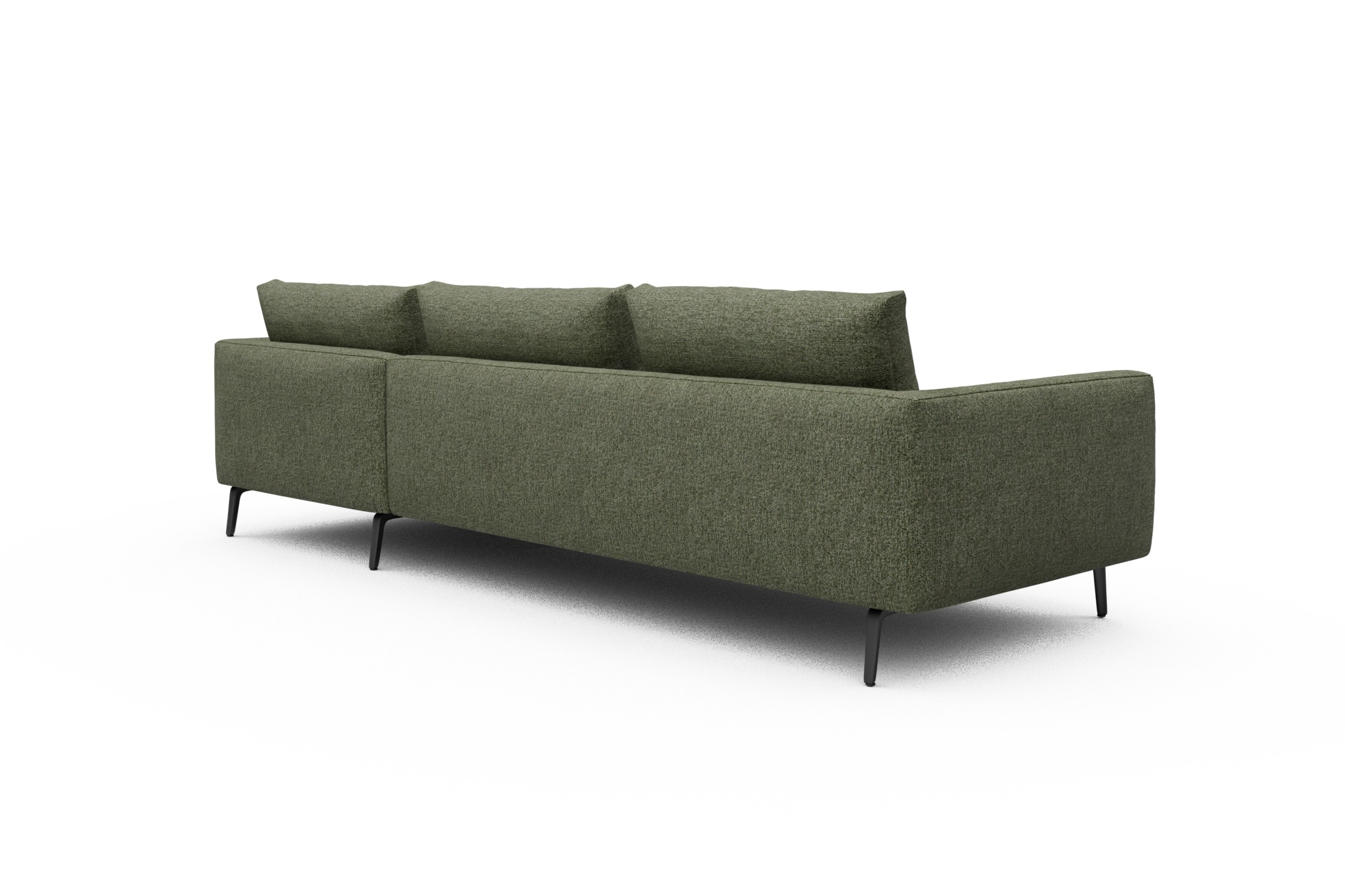 Ecksofa Karl Chaiselongue rechts mit 2,5-Sitzer Carreno-Vivid-Green