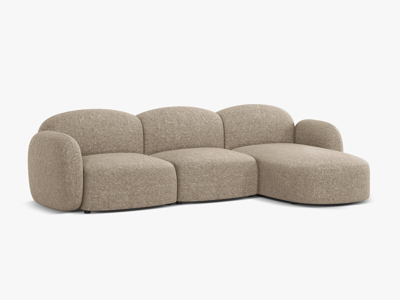 Micadoni Ecksofa Blair 4-Sitzer Rechts Chenille Eden Dunkelbeige