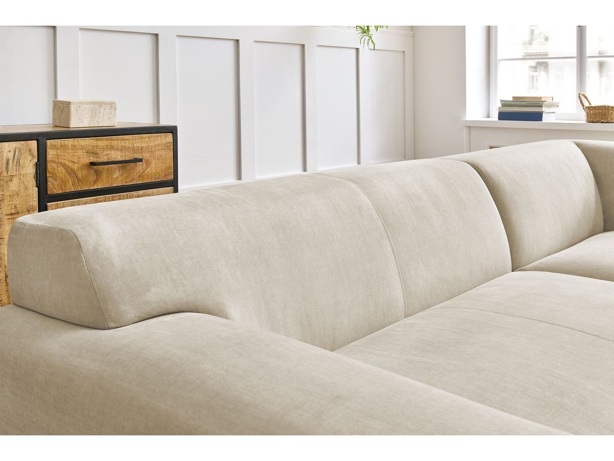 Bobochic Lavena Ecksofa 272 × 220 cm Samt Beige Ecke rechts