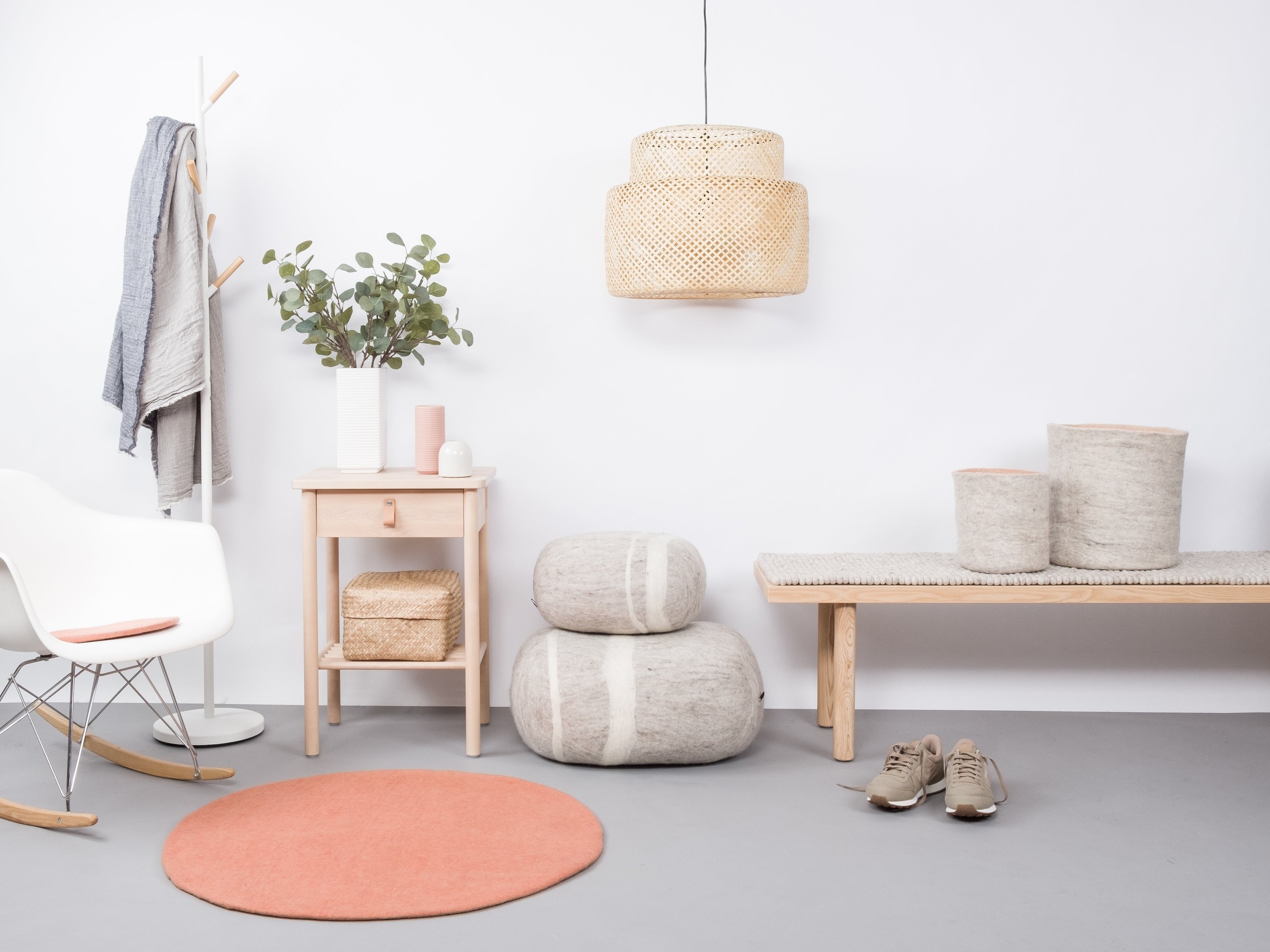 myfelt Lea Filzteppich Lachsfarben rund Ø 50 cm