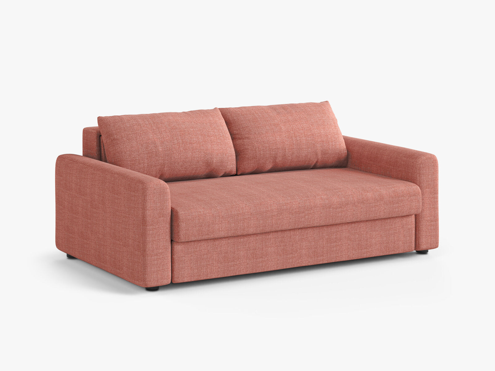 Micadoni Sofa mit Schlaffunktion David 3-Sitzer Strukturierter Stoff Babel Rot
