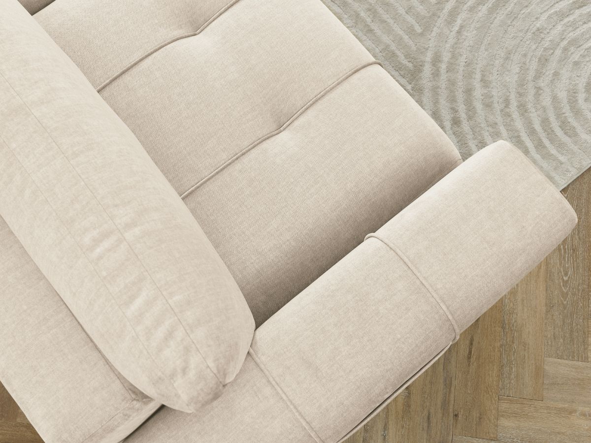 Bobochic Arsene Schlafsofa 3-Sitzer mit Bettkasten Samt Beige