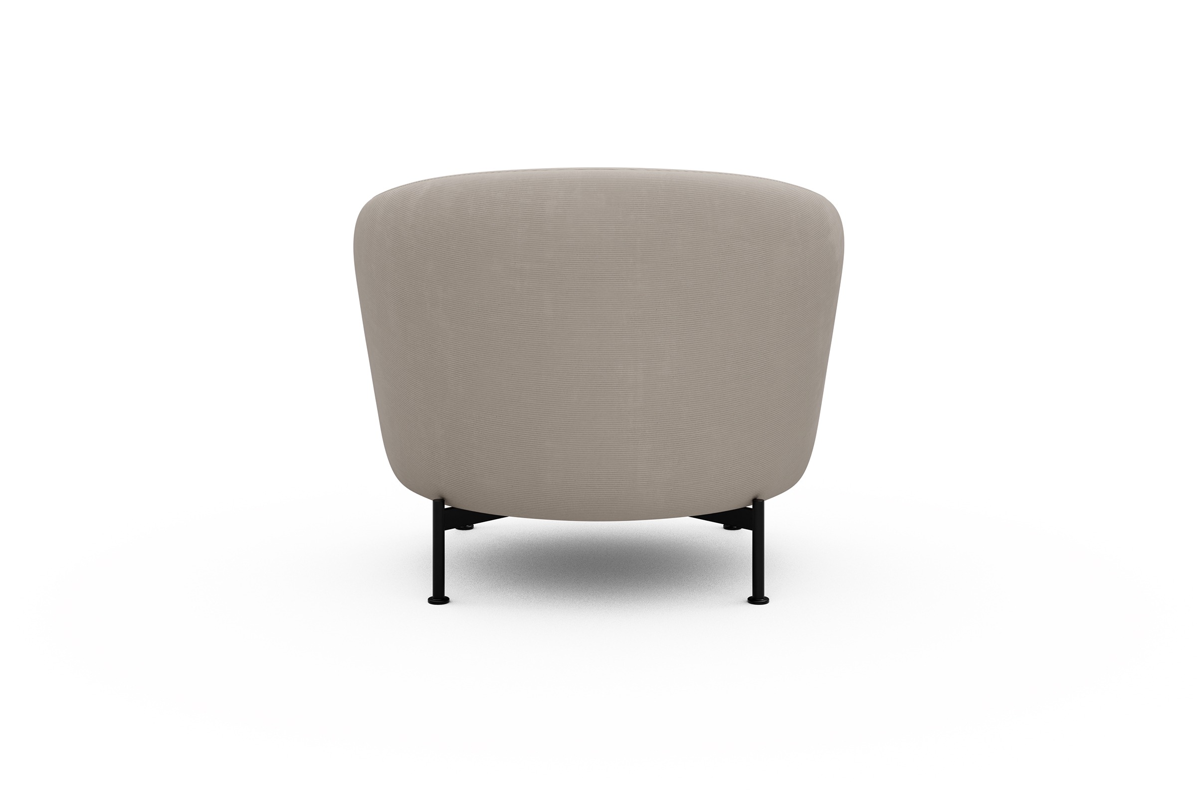 Sessel Ronda X-Metallgestell Schwarz Cordufine-Off-White