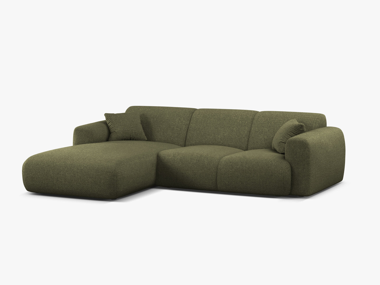 Micadoni Ecksofa Molino 4-Sitzer Links Chenille Eden Grün