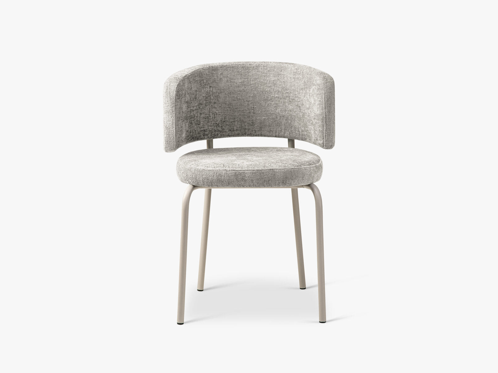 Micadoni Dora Samtiger Stuhl Chenille Perfect Harmony Hellgrau Grau