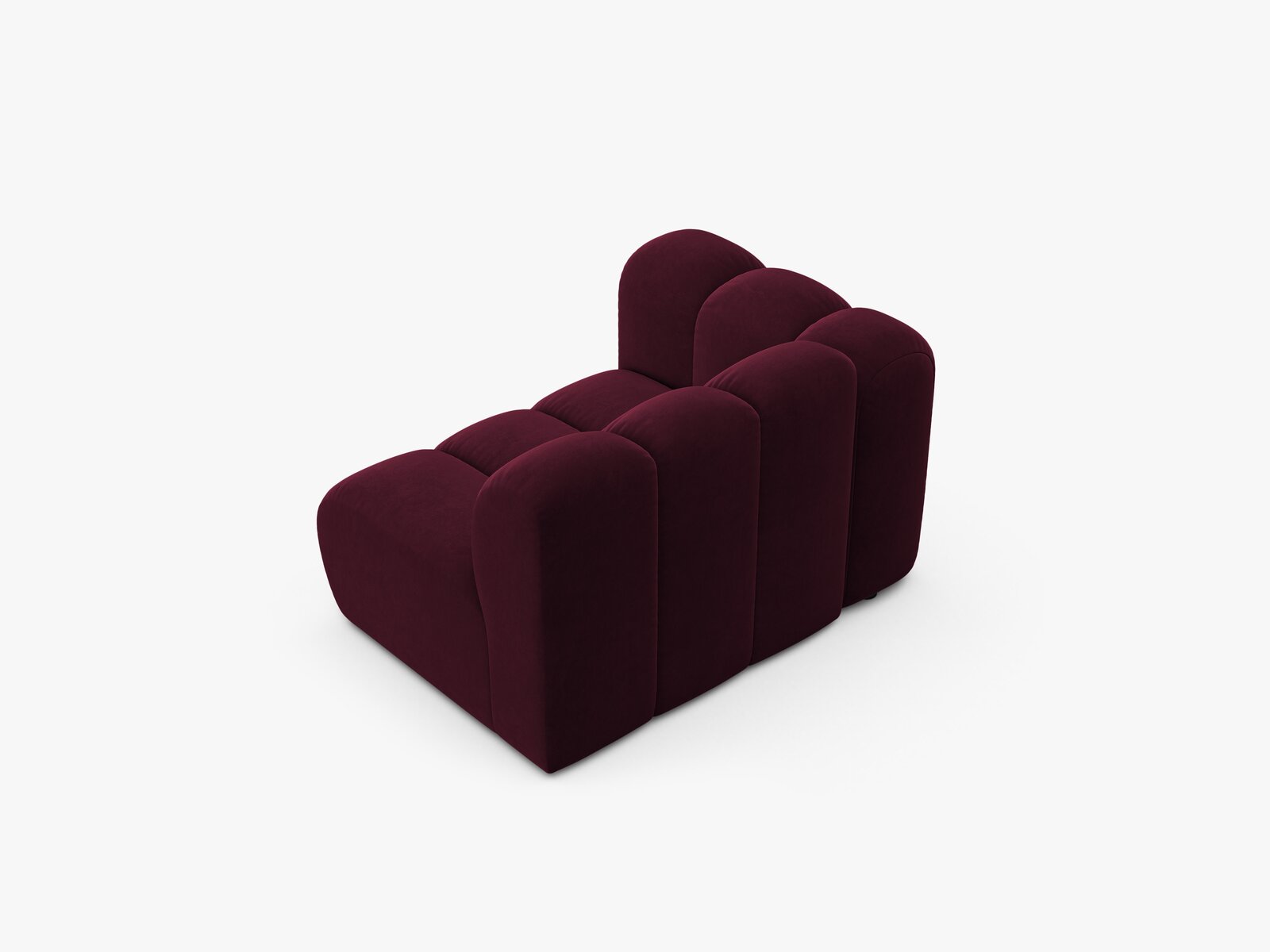 Micadoni Modul Lupine 1-Sitzer Links Samt Venus Burgunder