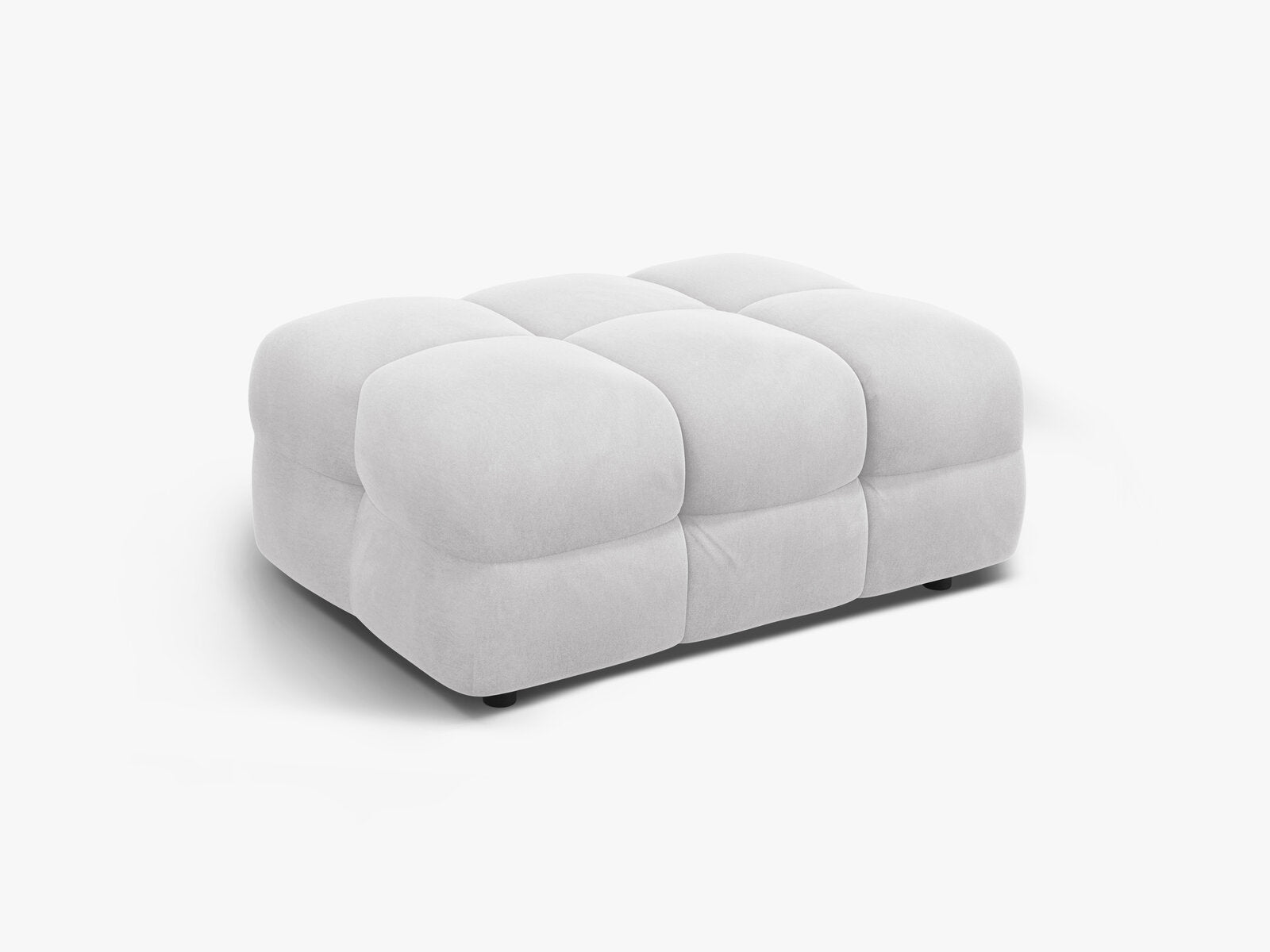 Micadoni Hocker Kendal 1-Sitzer Samt Magic Velvet Hellgrau