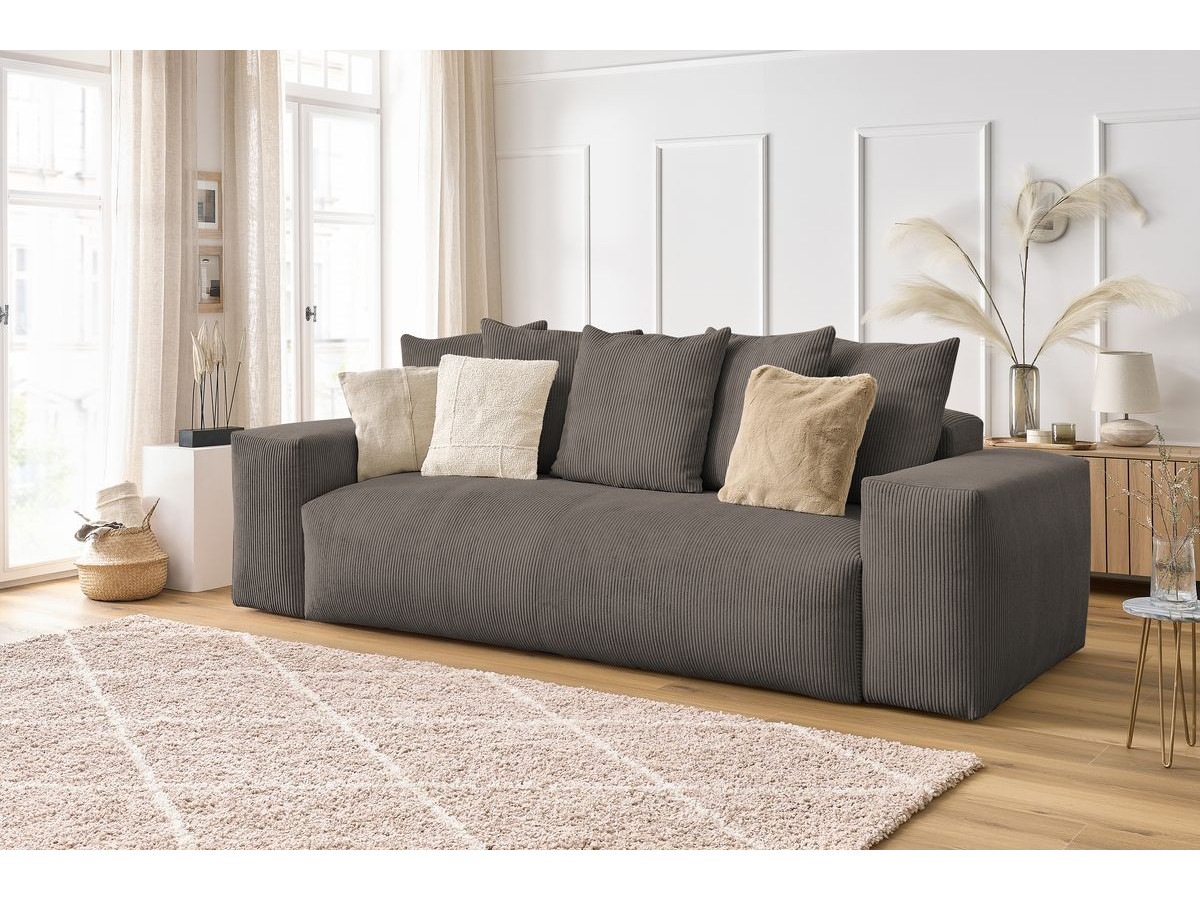 Bobochic Voltaire Sofa 3-Sitzer 280 × 124 cm Cordsamt Taupe