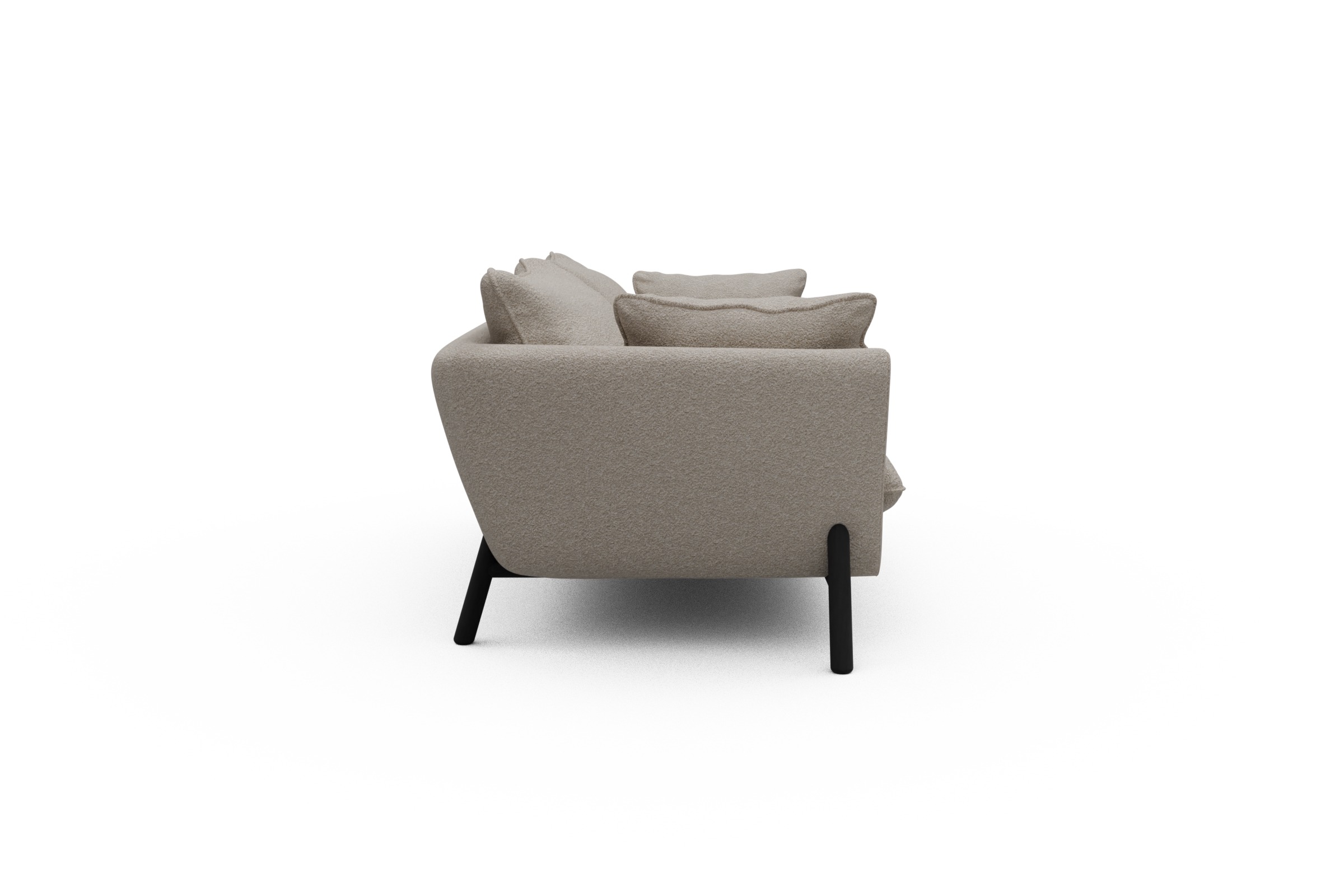 Sofa Emil PREMIUM 2-Sitzer Beinfarbe Eiche Schwarz Aivi-Lace-Beige