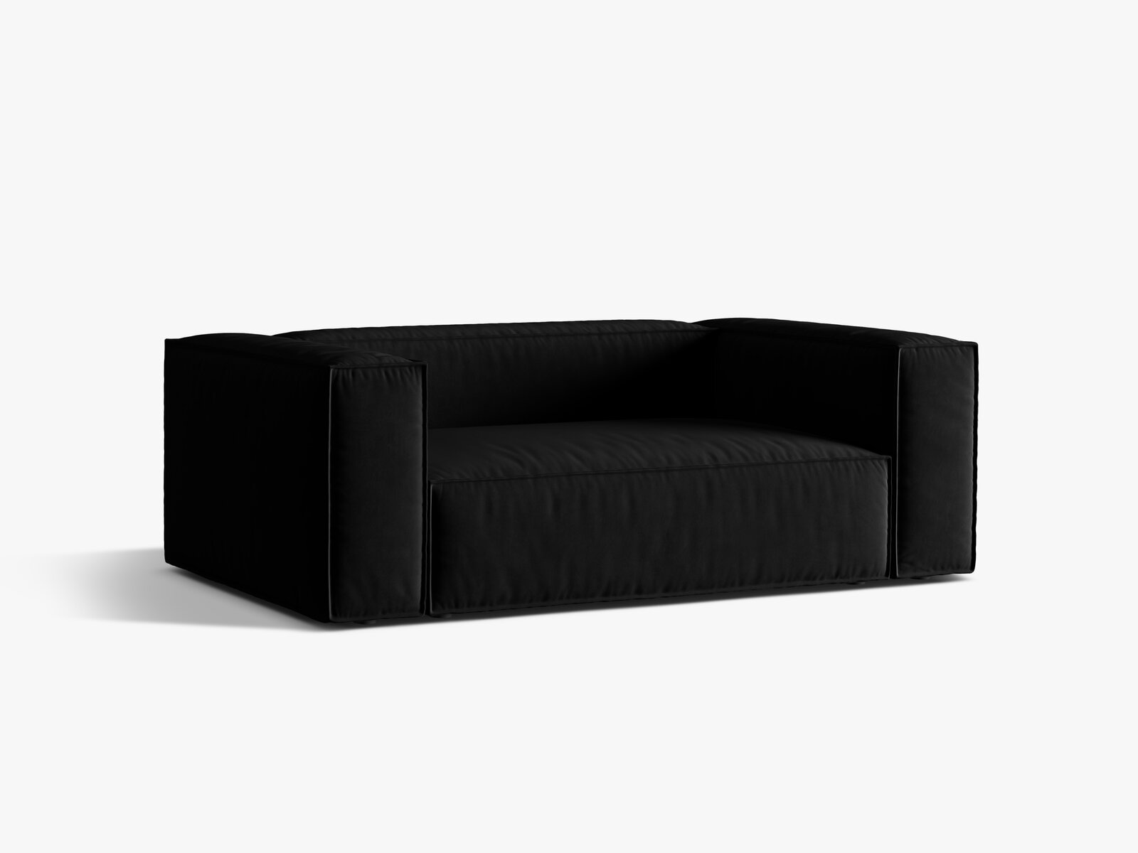Micadoni Sofa Nuria 2-Sitzer Samt Schwarz