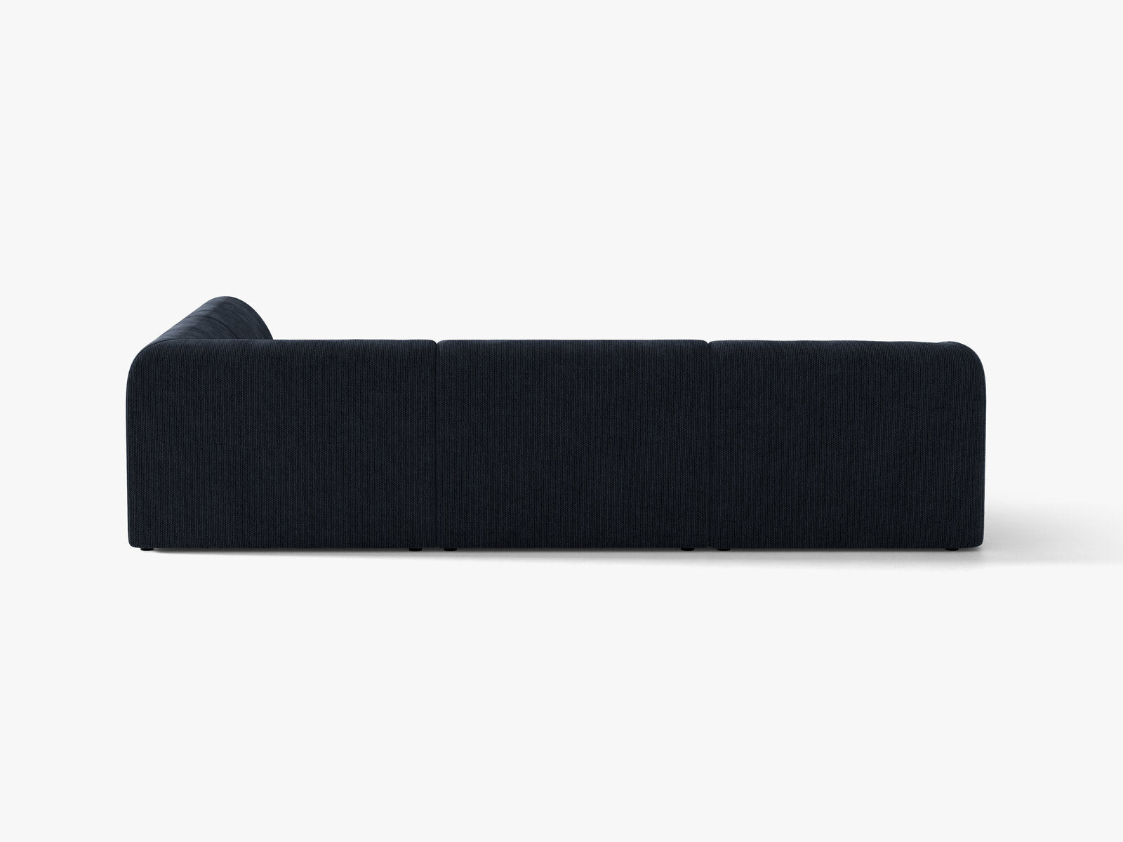 Micadoni Ecksofa Miley 6-Sitzer Chenille Eden Marineblau Rechts
