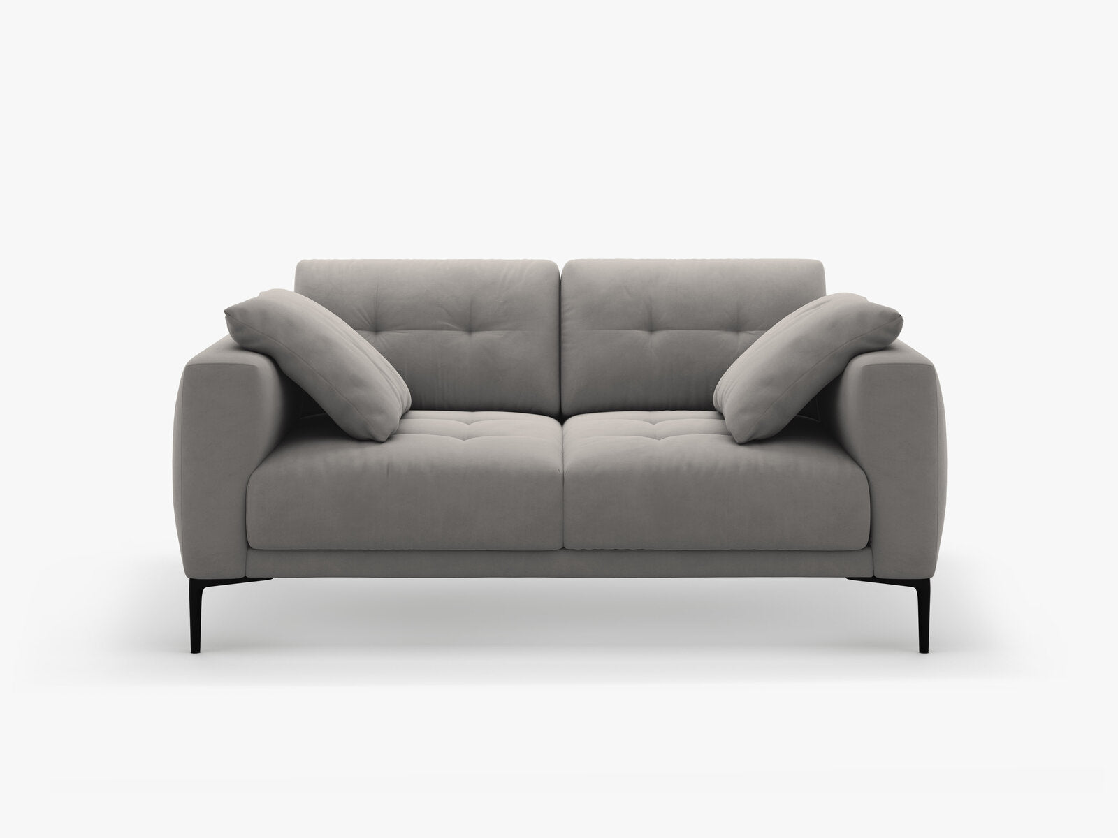 Micadoni Sofa Bemy 2-Sitzer Samt Grau