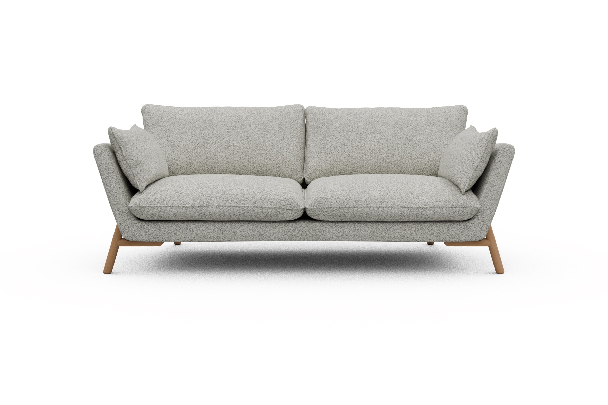 Skandi Home Sofa Emil 3-Sitzer Beinfarbe Eiche Natur Vanora-Warm-Sand moebelfaktor