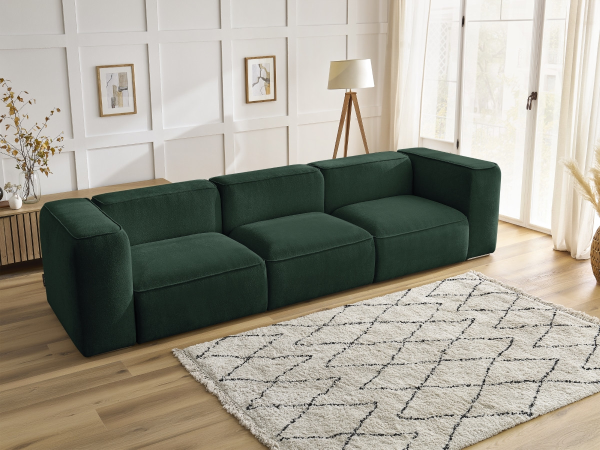 Bobochic Zephyr Sofa 3-Sitzer Strukturstoff Grün