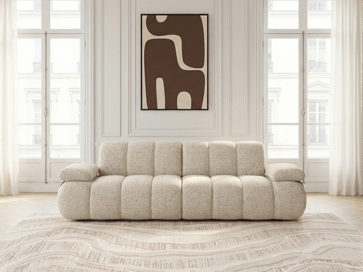 Bobochic Rivoli Sofa 4-Sitzer Melange-Stoff Beige