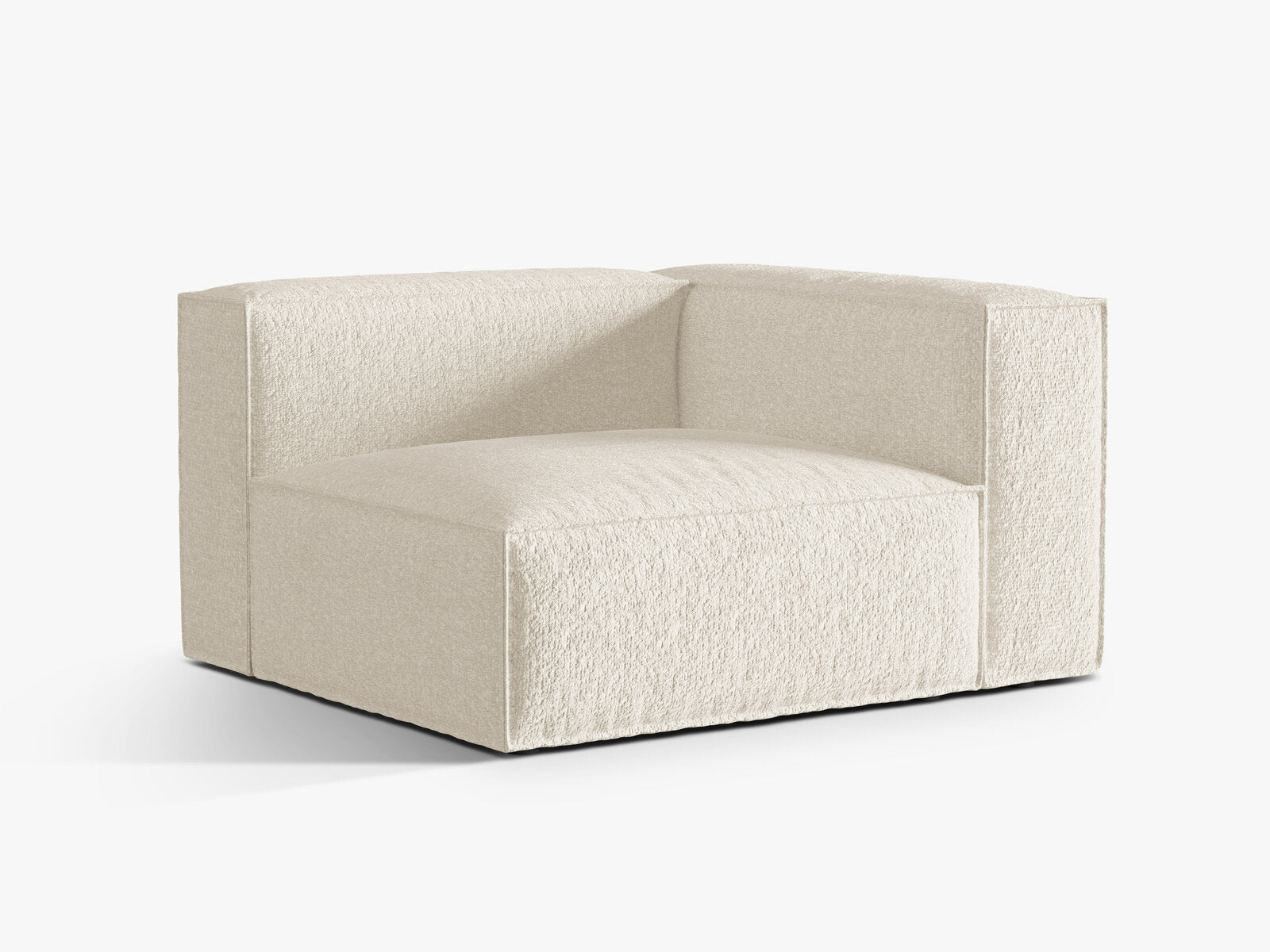 Micadoni Eckmodul Nuria 2-Sitzer Boucle Monet Elfenbein Rechts