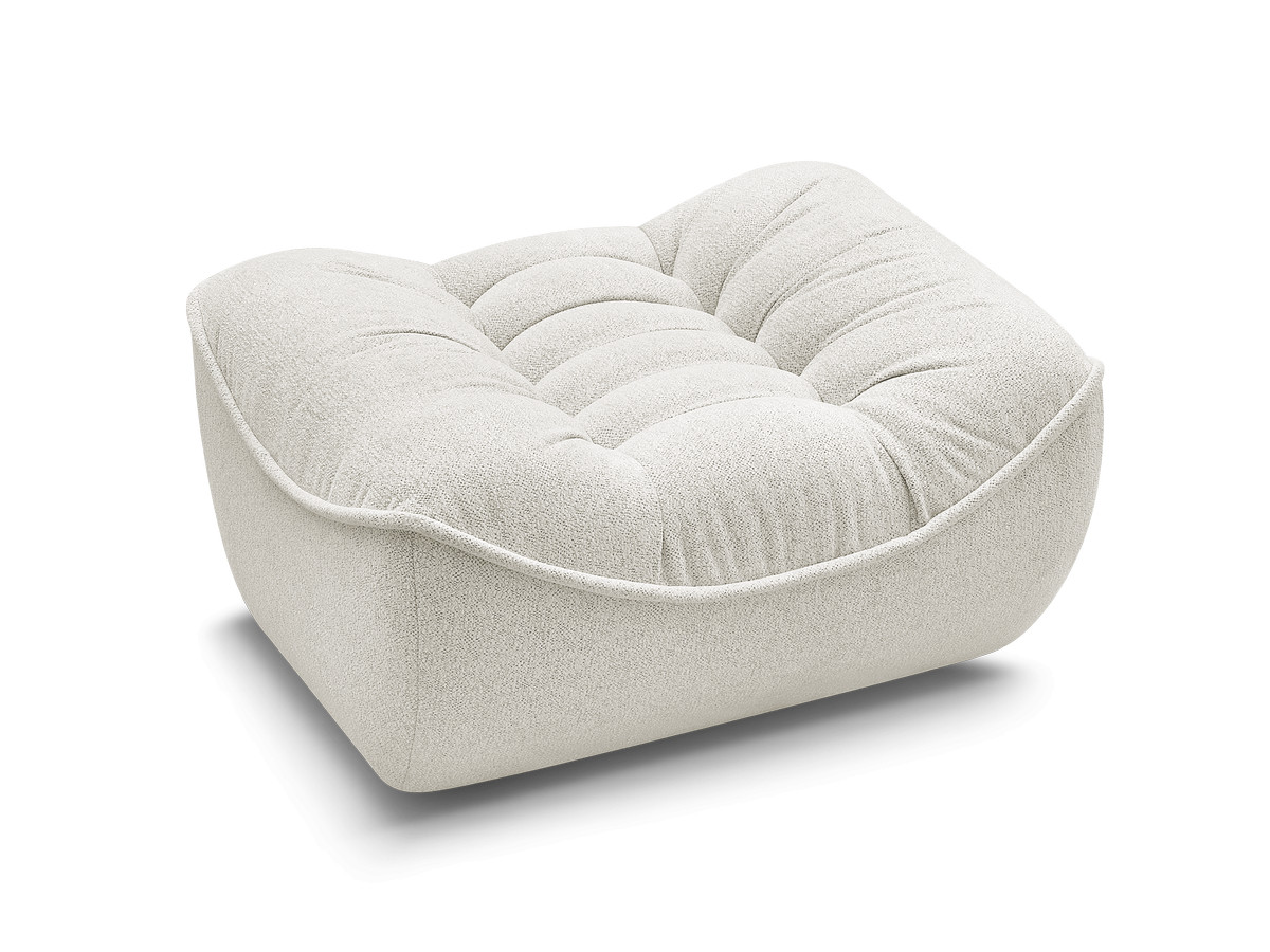 Bobochic Serena Pouf Melange-Stoff Weiß