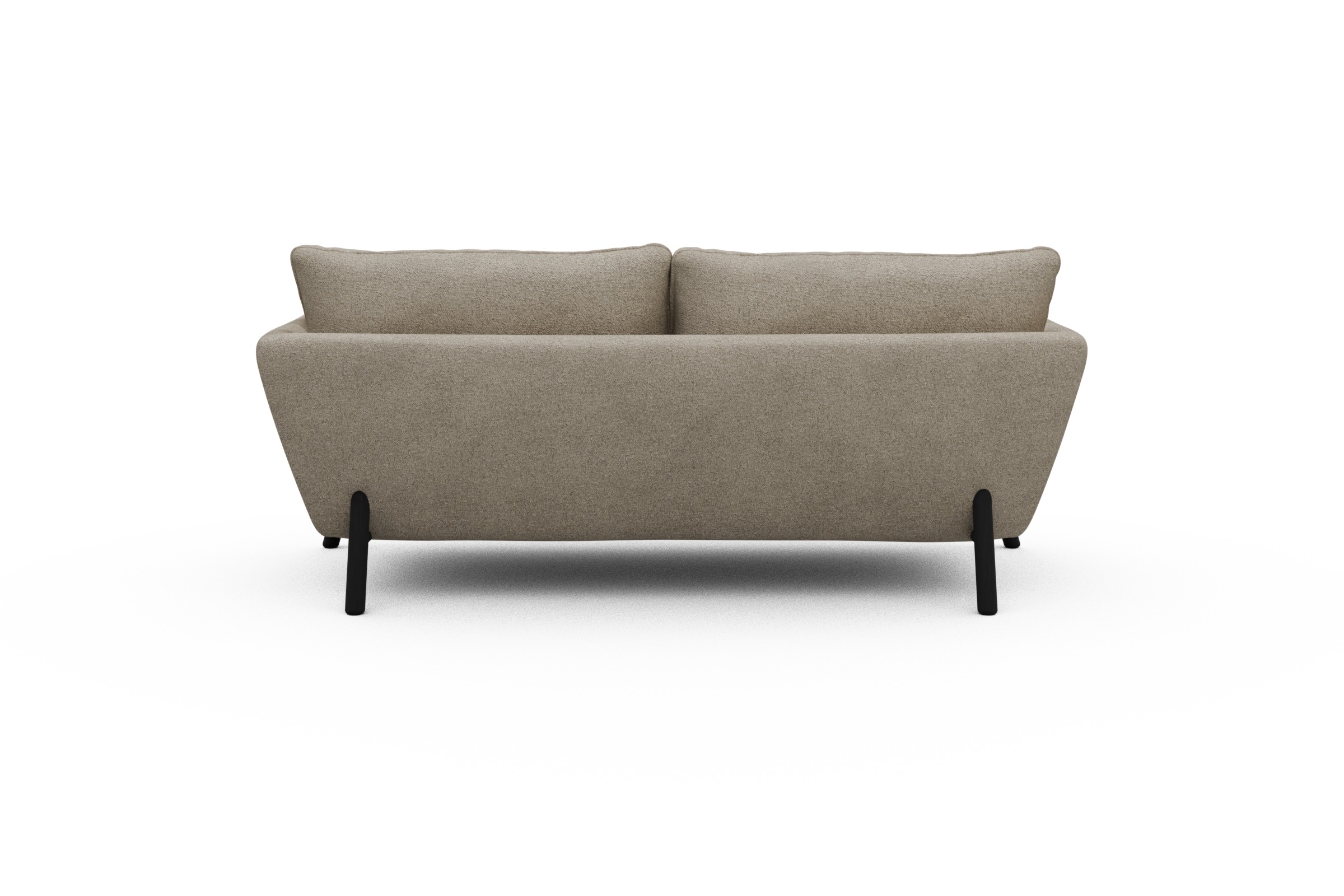 Sofa Emil 2-Sitzer Beinfarbe Eiche Schwarz Boucle-Beige