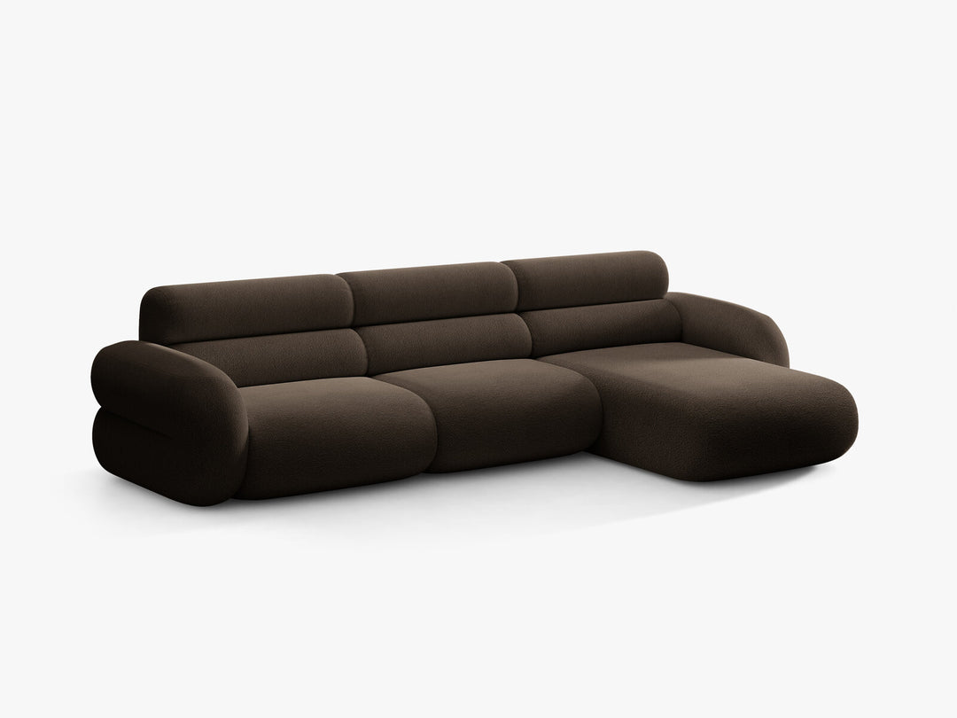 Micadoni Neo Ecksofa 4-Sitzer Rechts Boucle Baloo Braun