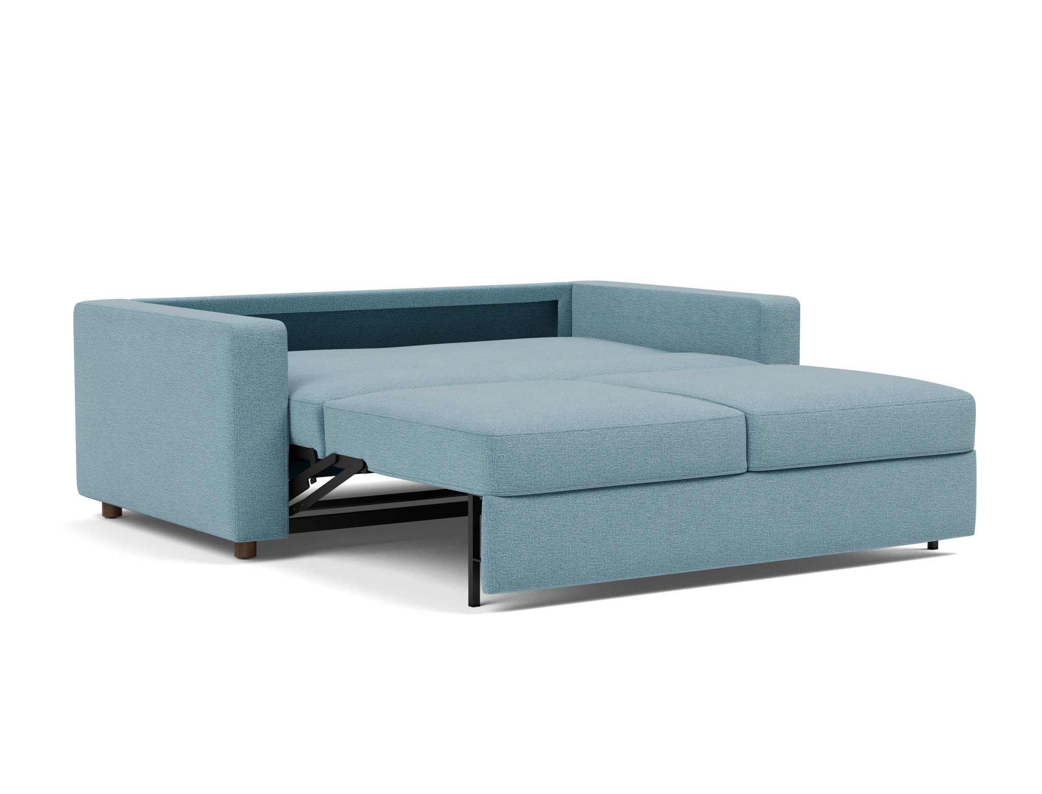Schlafsofa Neah mit Standard-Armlehnen 160 Flachgewebe Mixed Dance 525-Light-Blue