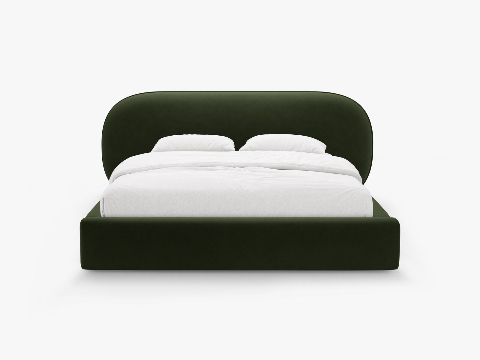 Micadoni Stauraumbett mit Kopfteil Ovalo Samt Magic Velvet Armeegrün 160x200