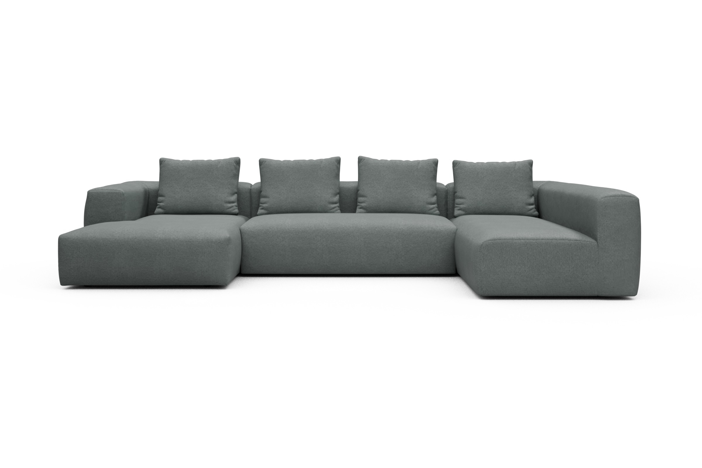 Skandi Home Wohnlandschaft Fred Chaiselongue links mit 2-Sitzer und lange Armlehne rechts Denari-Soft-Grey moebelfaktor