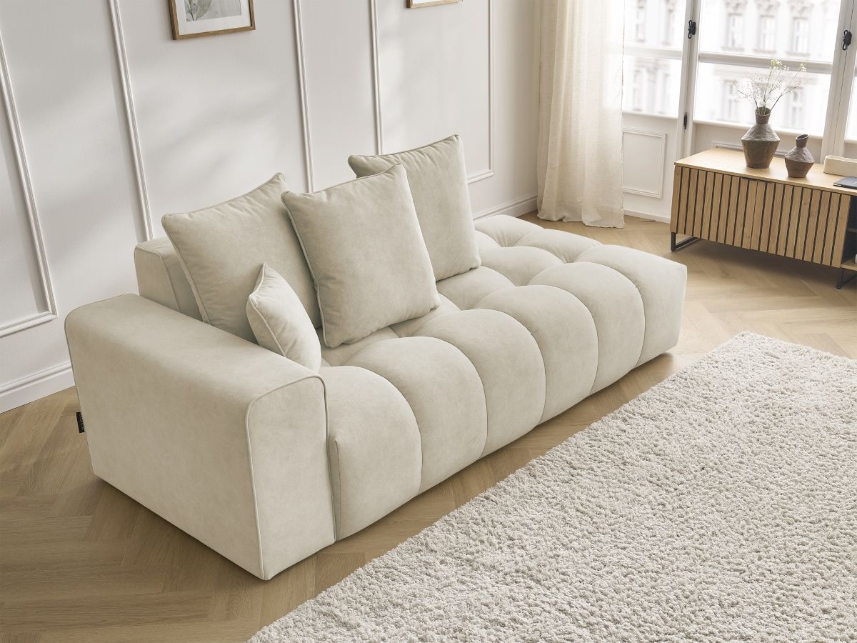 Bobochic Mont-blanc Sofa 4-Sitzer Samt Beige Armlehne links