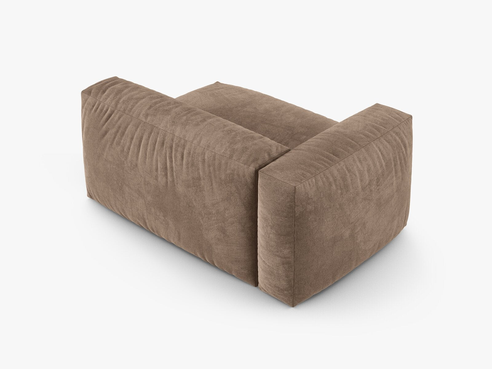 Micadoni Eckmodul mit Armlehne Martina 1-Sitzer Groß 90cm Sitztiefe Links Samt Vogue Dunkelbeige