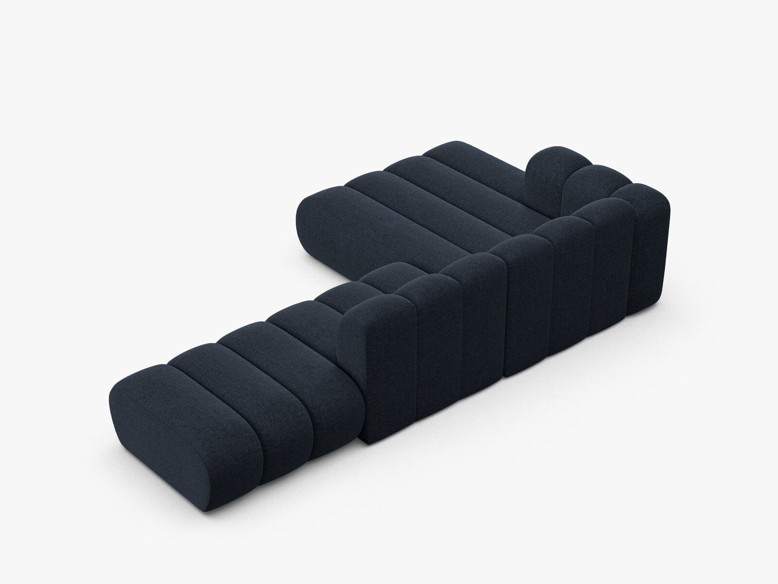 Micadoni Modulares Ecksofa offen Lupine 5-Sitzer Links Chenille Eden Marineblau