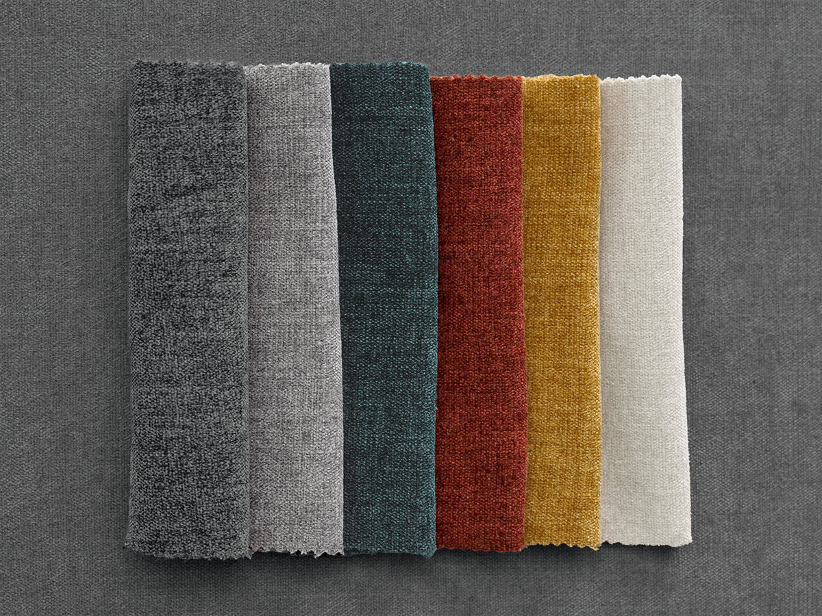 Bobochic Enore Ecksofa mit Pouf Stoff Dunkelgrau Ecke links