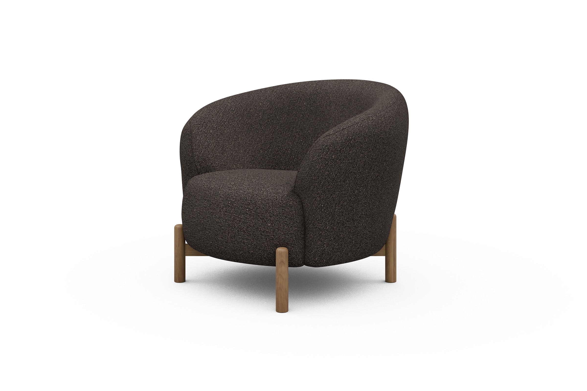 Sessel Ronda Holzbeine Eiche Natur Boucle-Taupe