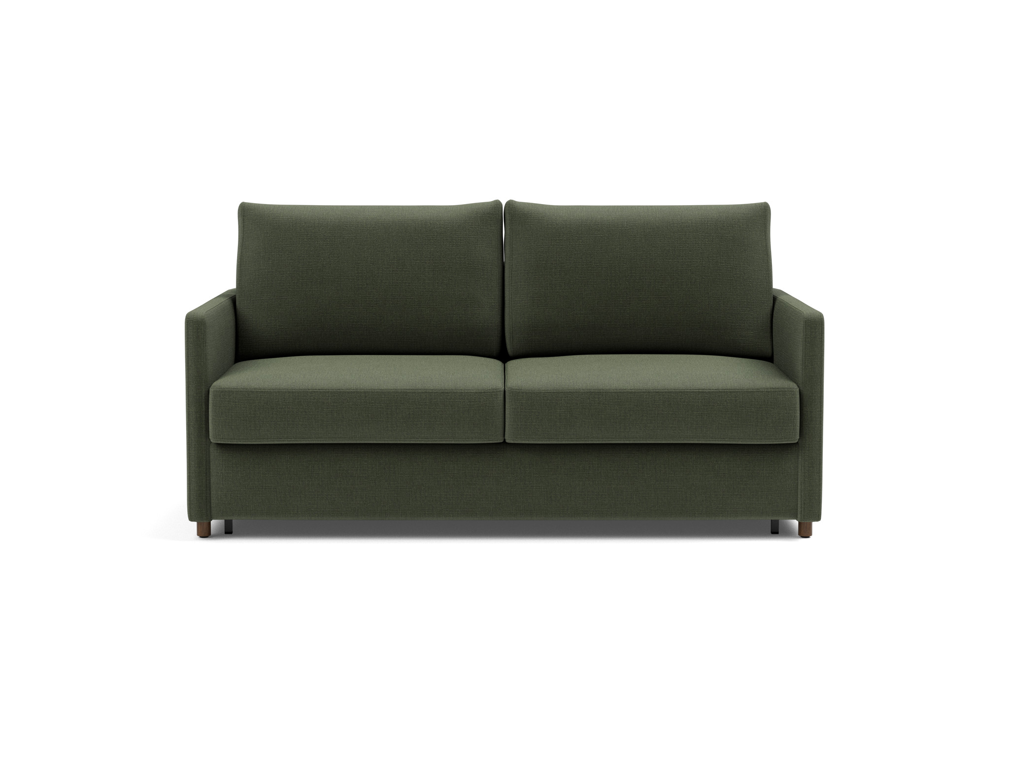 Schlafsofa Neah mit Slim-Armlehnen 160 Chenille Esina 413-Olive-Green