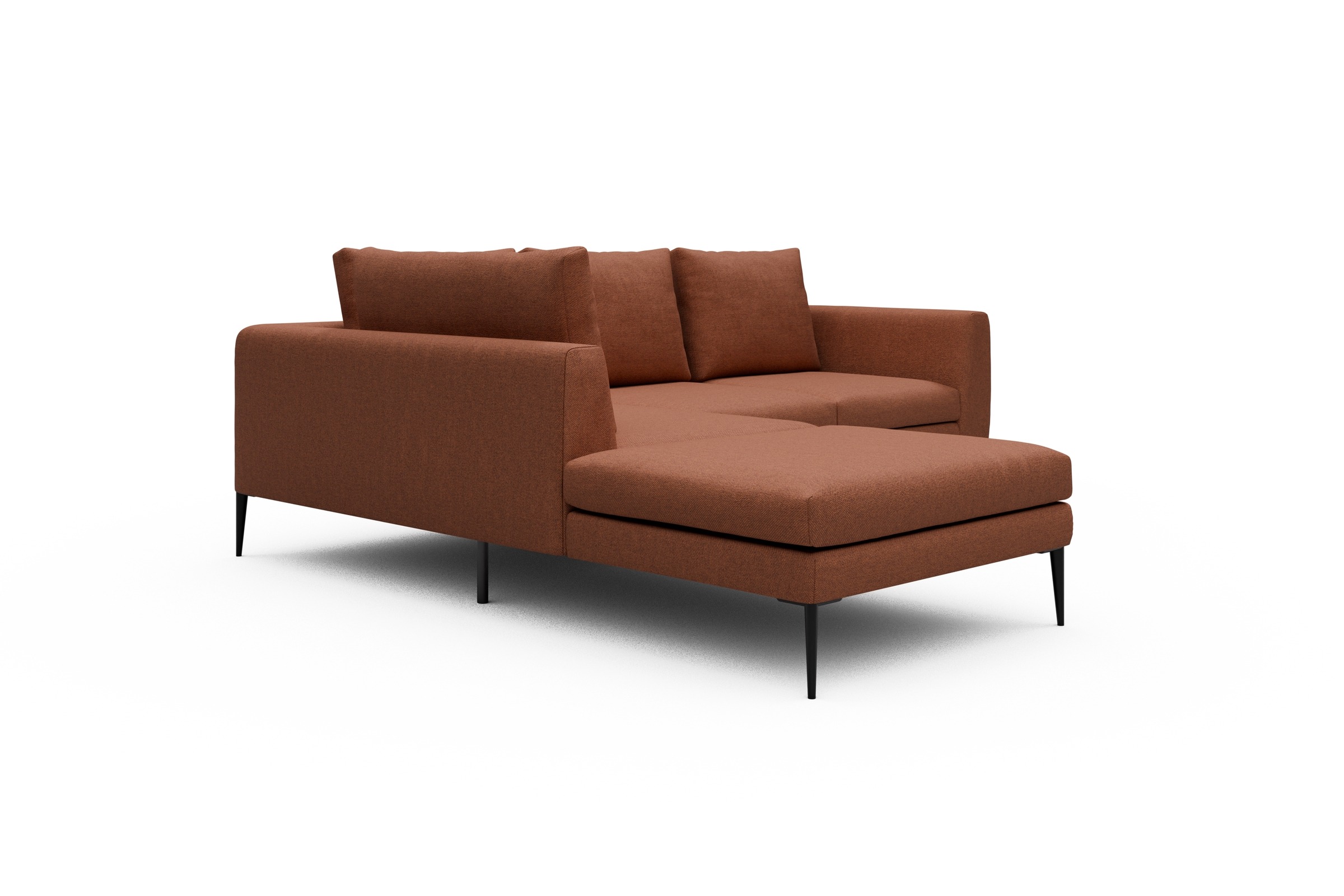 Ecksofa Paul Relax-Ecke links mit 2-Sitzer Weda-Rust