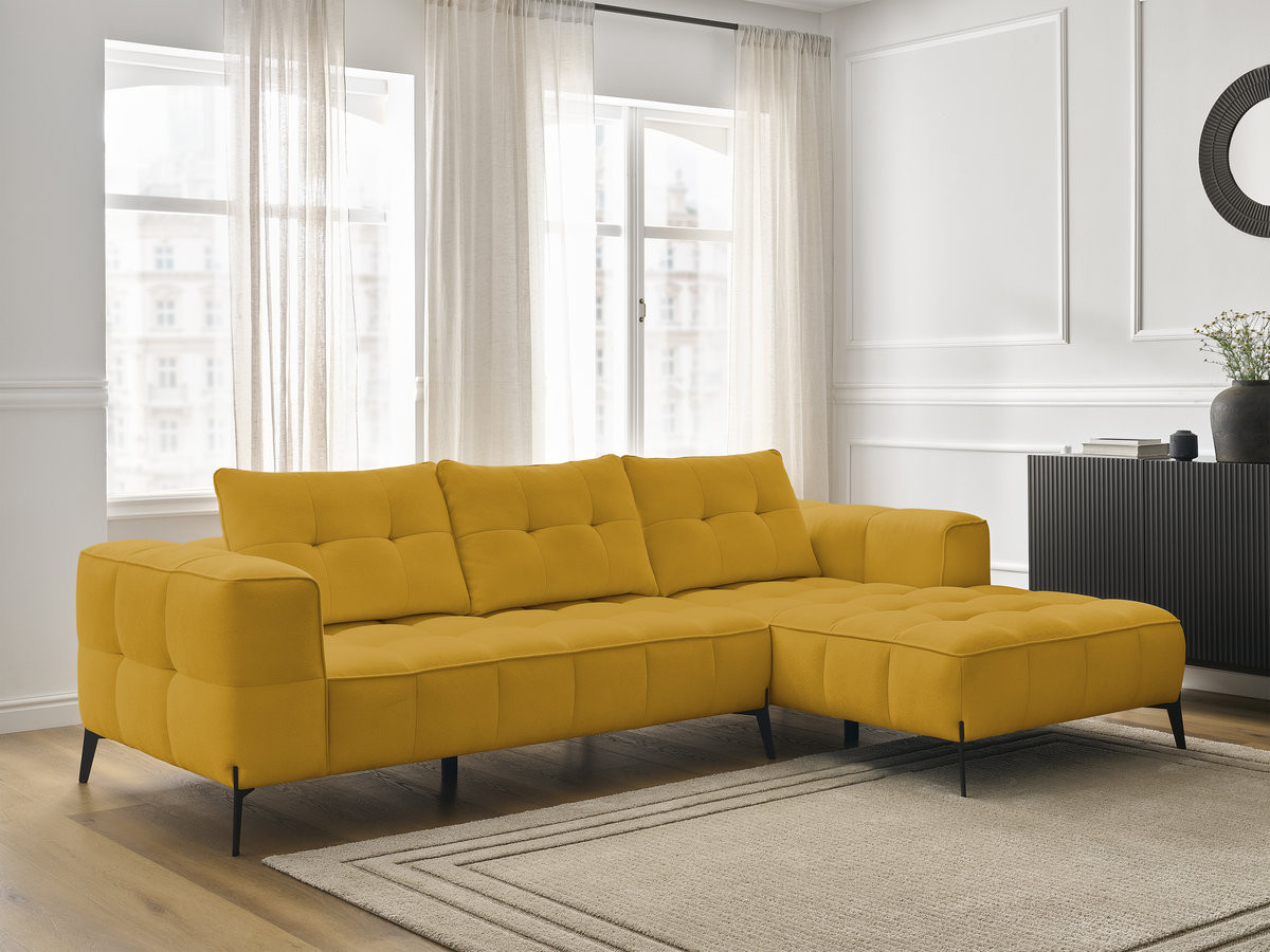 Bobochic Anis Ecksofa Strukturstoff Gelb Ecke rechts