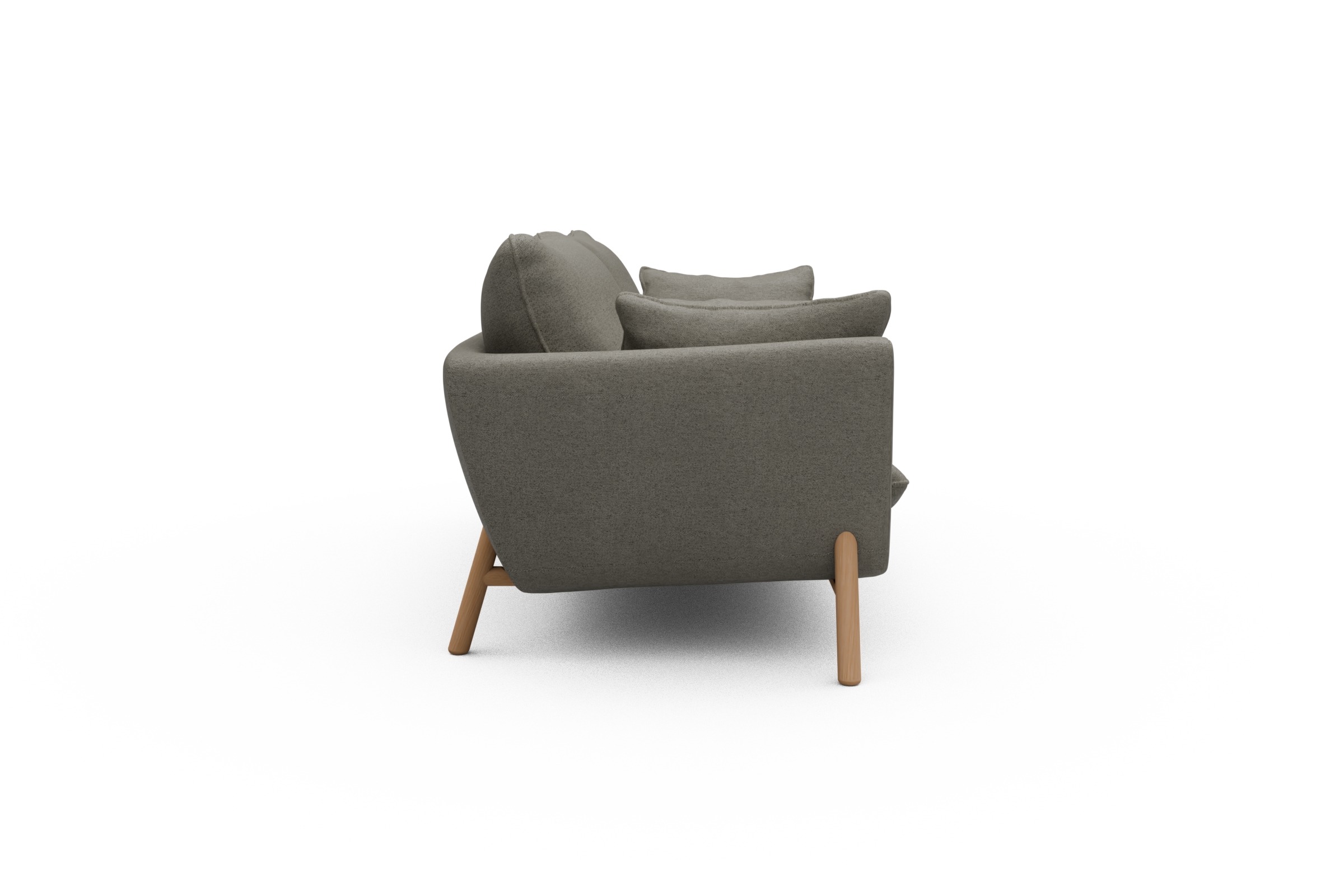Sofa Emil 3-Sitzer Beinfarbe Eiche Natur Denari-Warm-Grey
