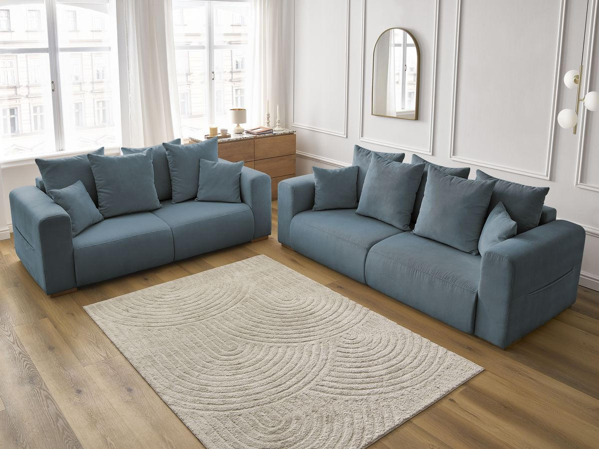 Bobochic Sidonie Sofa 5-Sitzer Cordsamt Dunkelblau