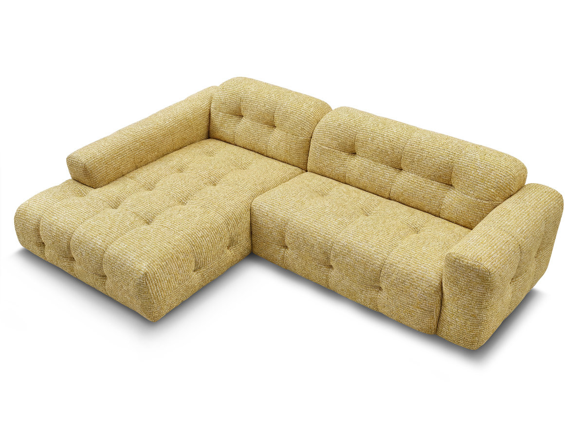 Bobochic Laura Ecksofa Melange-Stoff Gelb Ecke links
