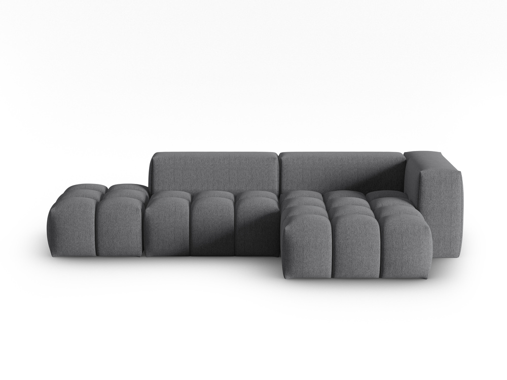Cosmopolitan Design Ecksofa Verona 4-Sitzer offen Strukturierter Stoff Sorella Grau Rechts