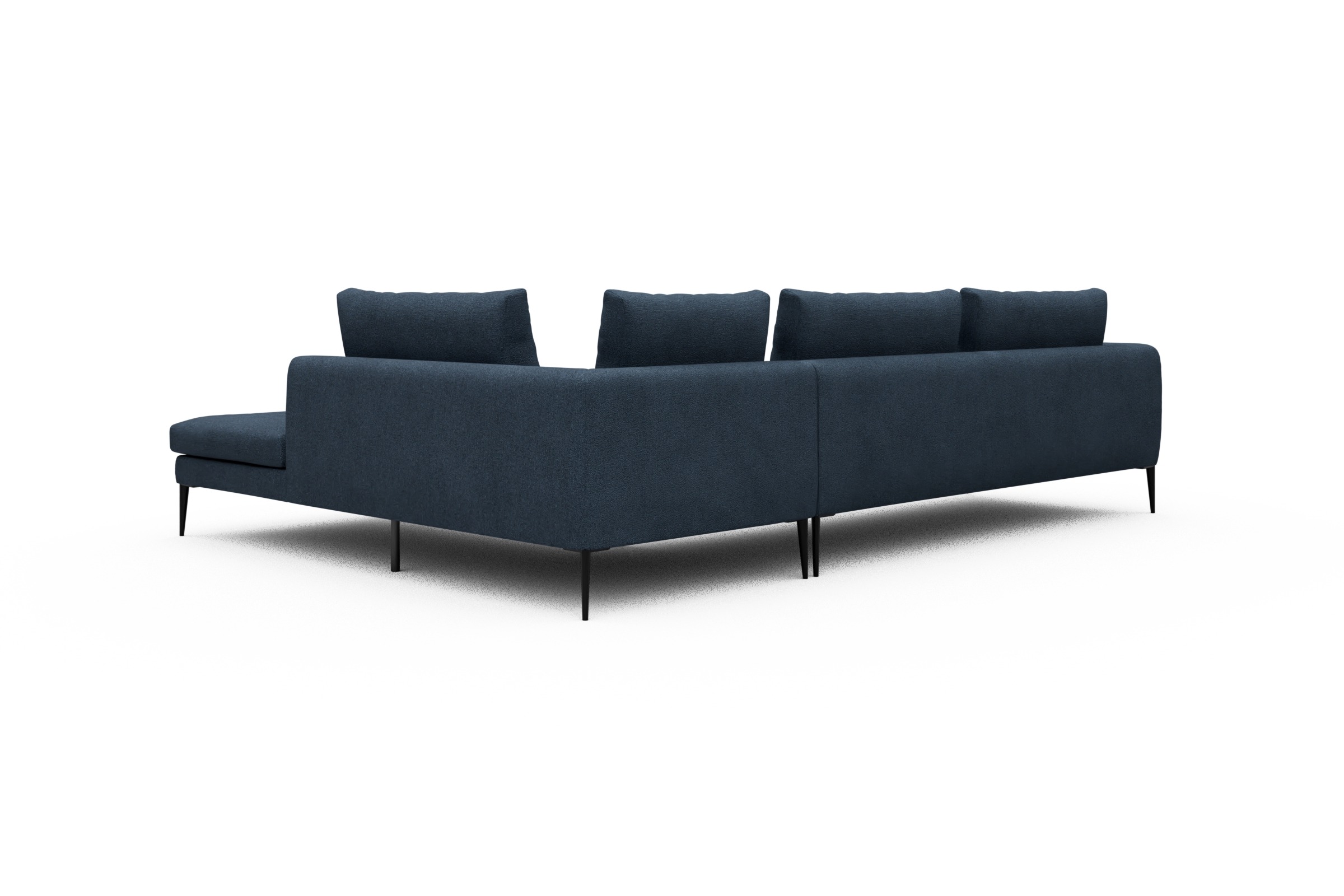 Ecksofa Paul Relax-Ecke links mit 3-Sitzer Boucle-Blue