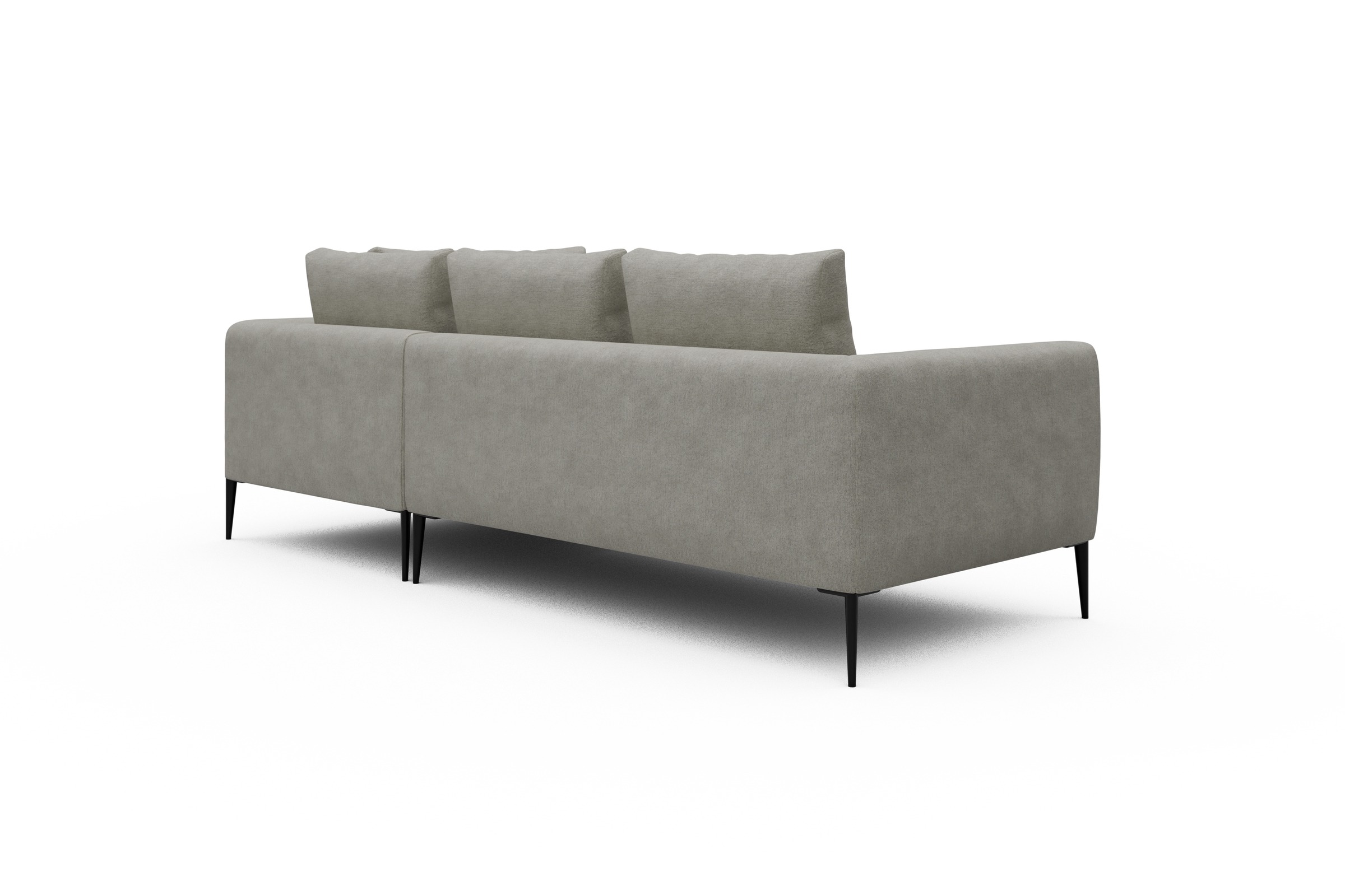 Ecksofa Paul Relax-Ecke rechts mit 2-Sitzer Carreno-Moon-Stone-White