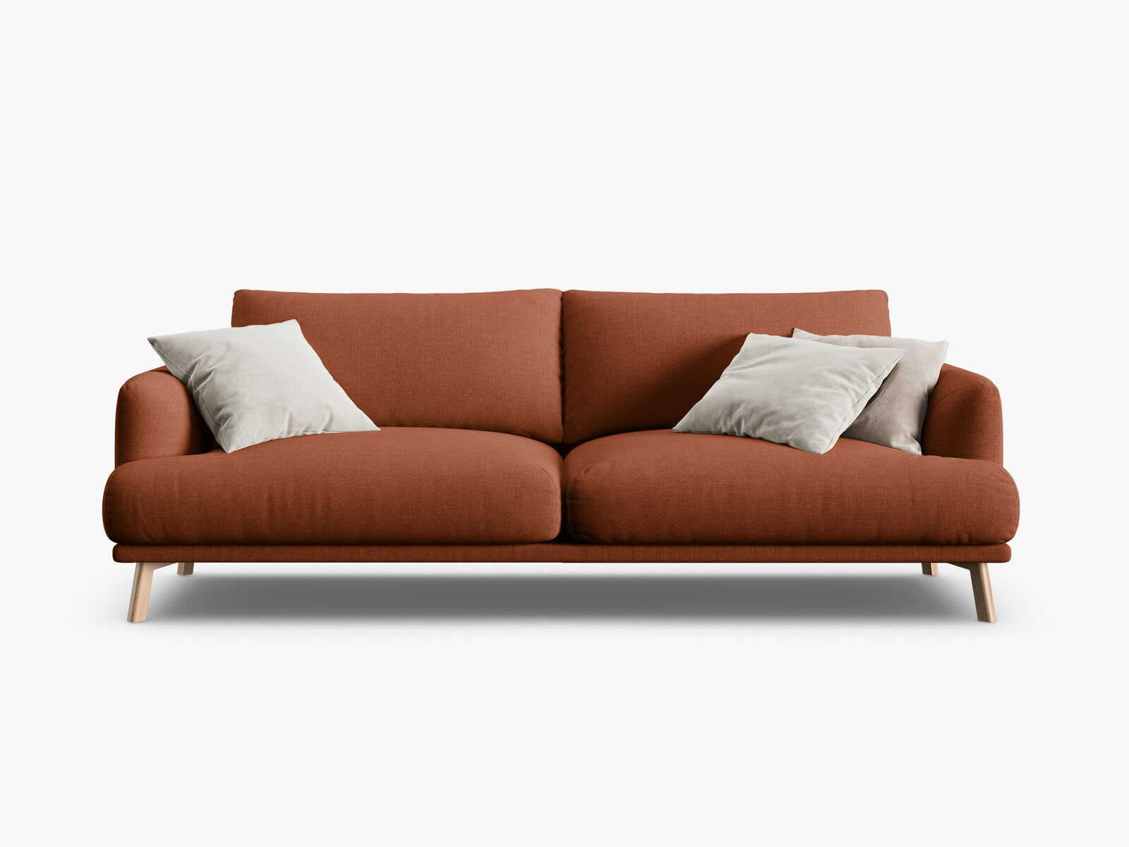Micadoni Sofa Naomi 3-Sitzer Strukturierter Stoff Liberty Ziegel