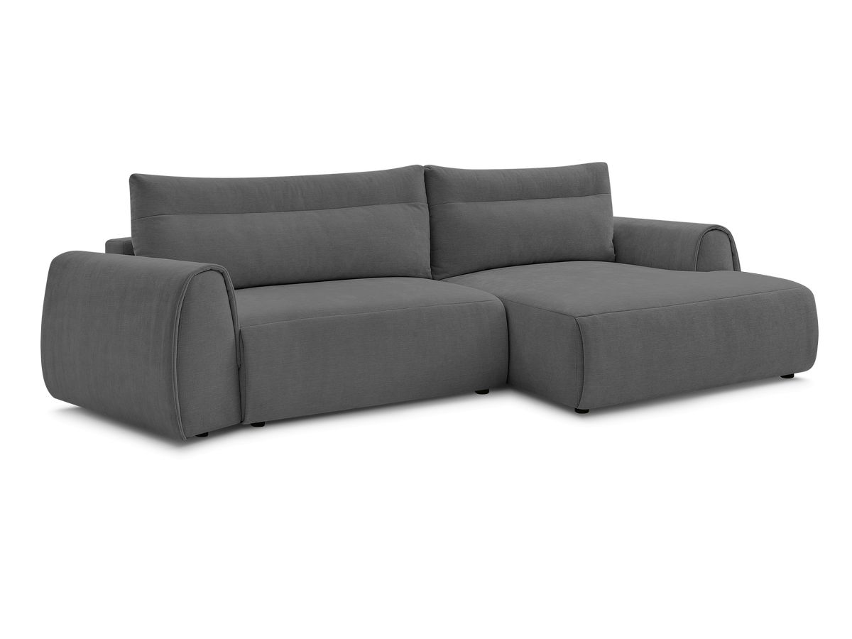 Bobochic Aden Ecksofa 293 × 152 cm Stoff Dunkelgrau Ecke rechts