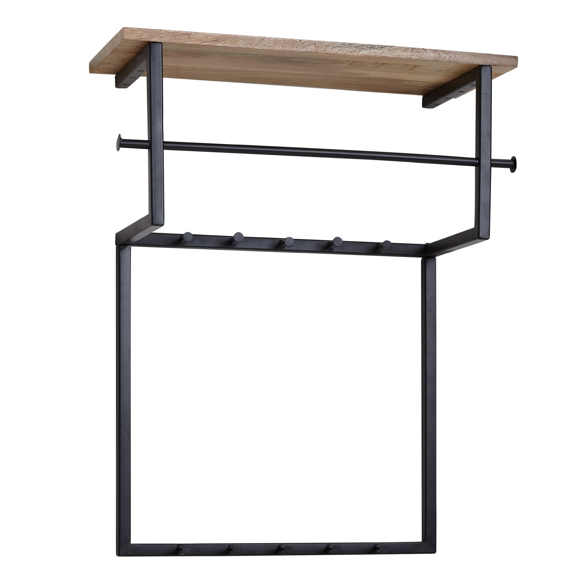 Wandgarderobe Tananger Massivholz Schwarz 60 × 26 × 76 cm