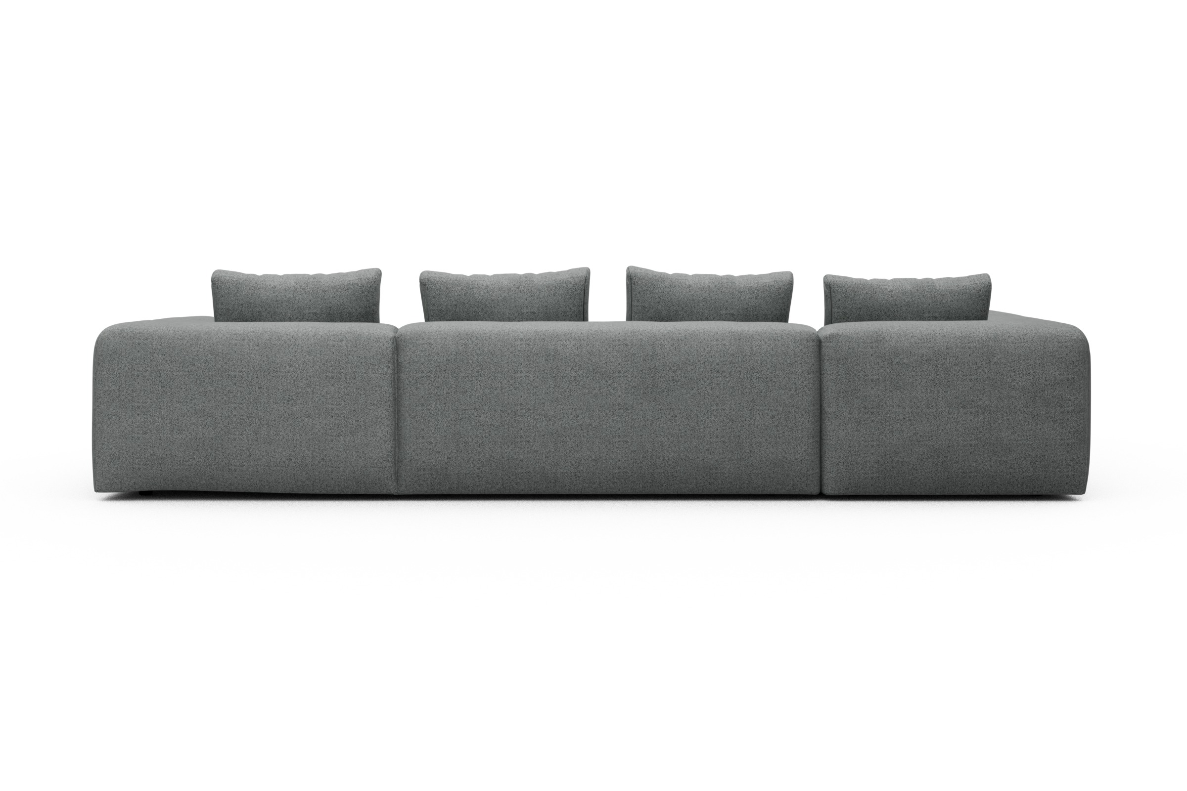 Wohnlandschaft Fred Chaiselongue rechts mit 2-Sitzer und lange Armlehne links Aivi-Gravet-Grey